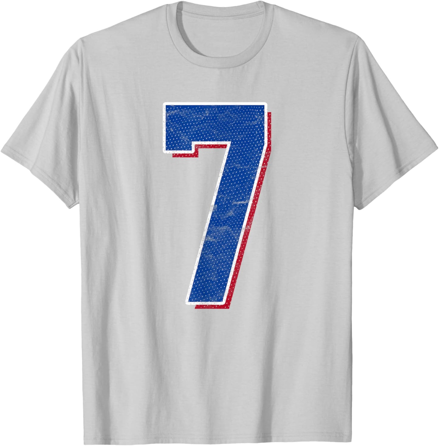 Number 7 Numbered Uniform Sports Team Jersey 7th Birthday T-Shirt - T-Shirt | Ash