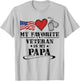 My Favorite Veteran Is My Papa Father Veterans Day Kids T-Shirt - T-Shirt | Ash