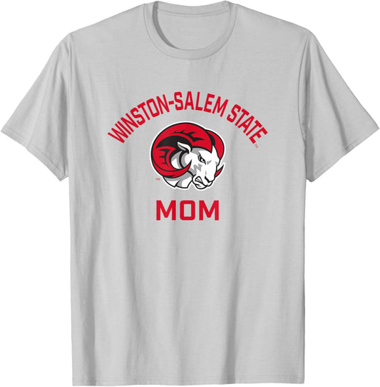 Winston-Salem State University WSSU Rams Arched Mom T-Shirt - T-Shirt | Ash