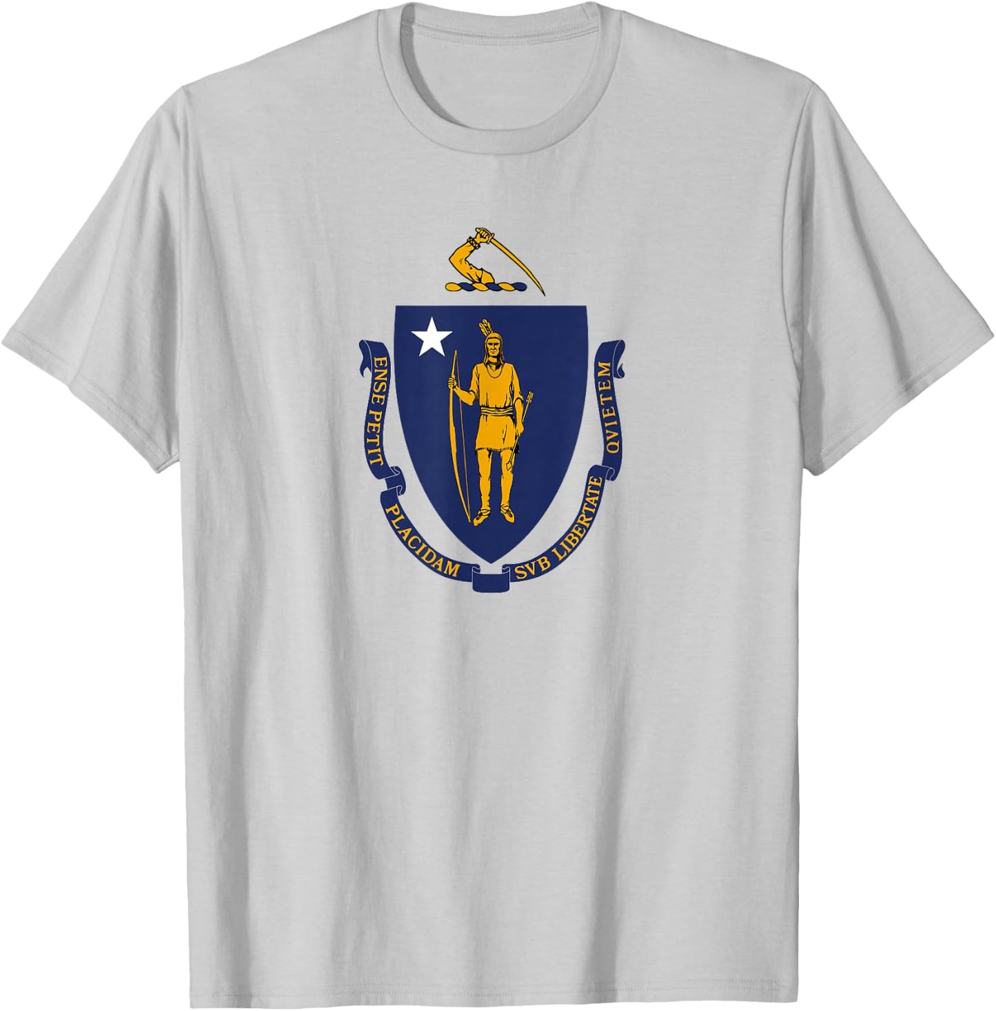 Flag of Massachusetts T-Shirt - T-Shirt | Ash