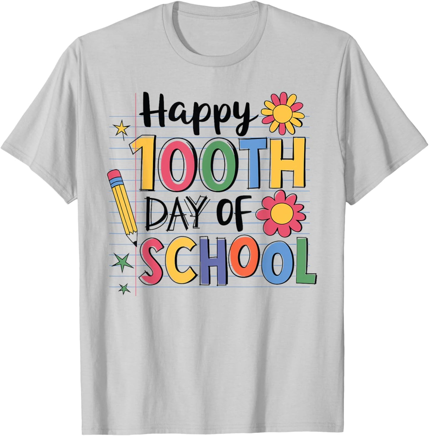 Happy 100 Days Of School Teacher Student Women Kids Girls T-Shirt - T-Shirt | Ash