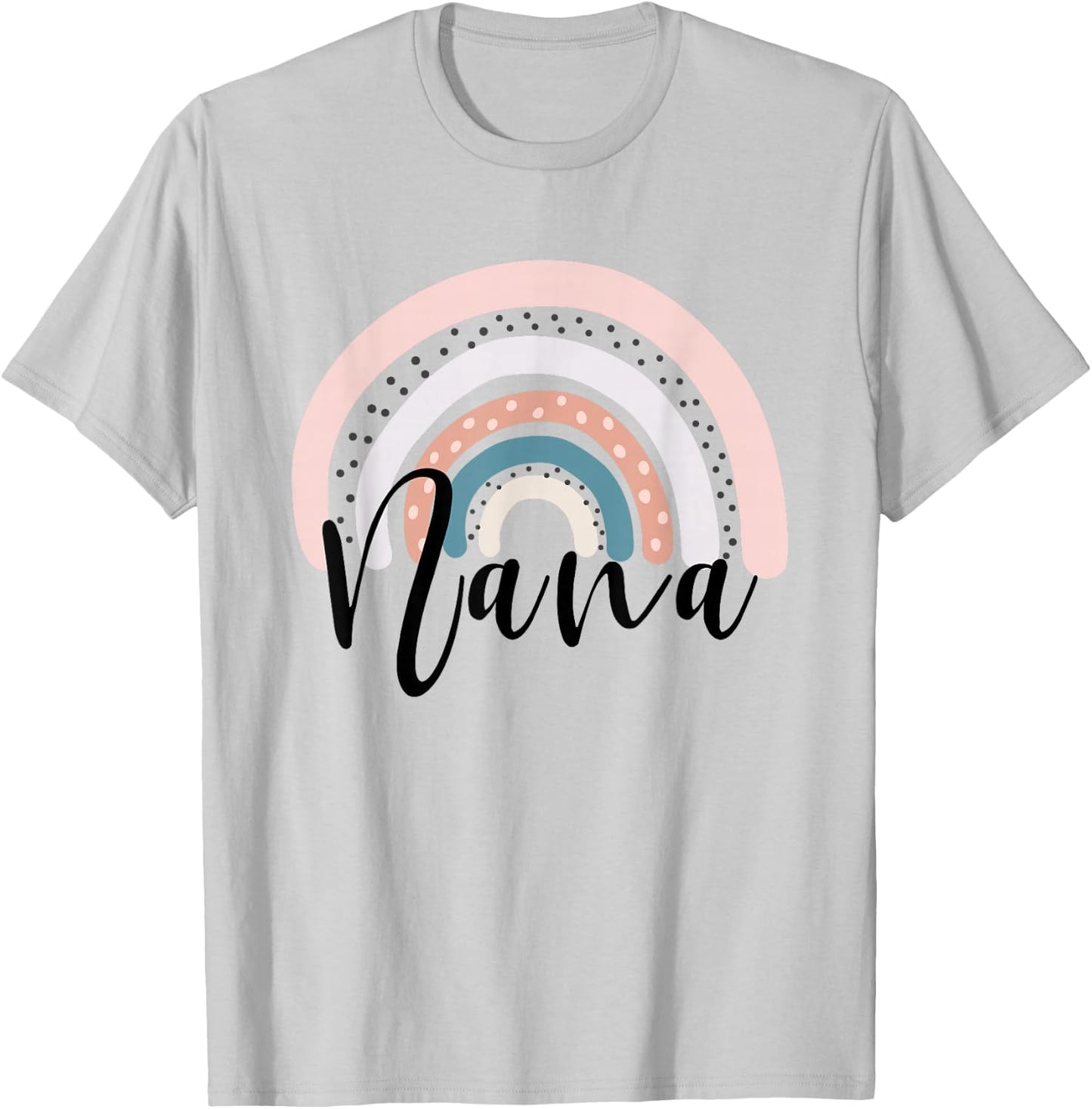 Nana Rainbow Grandma Christmas Mother's Day T-Shirt - T-Shirt | Ash