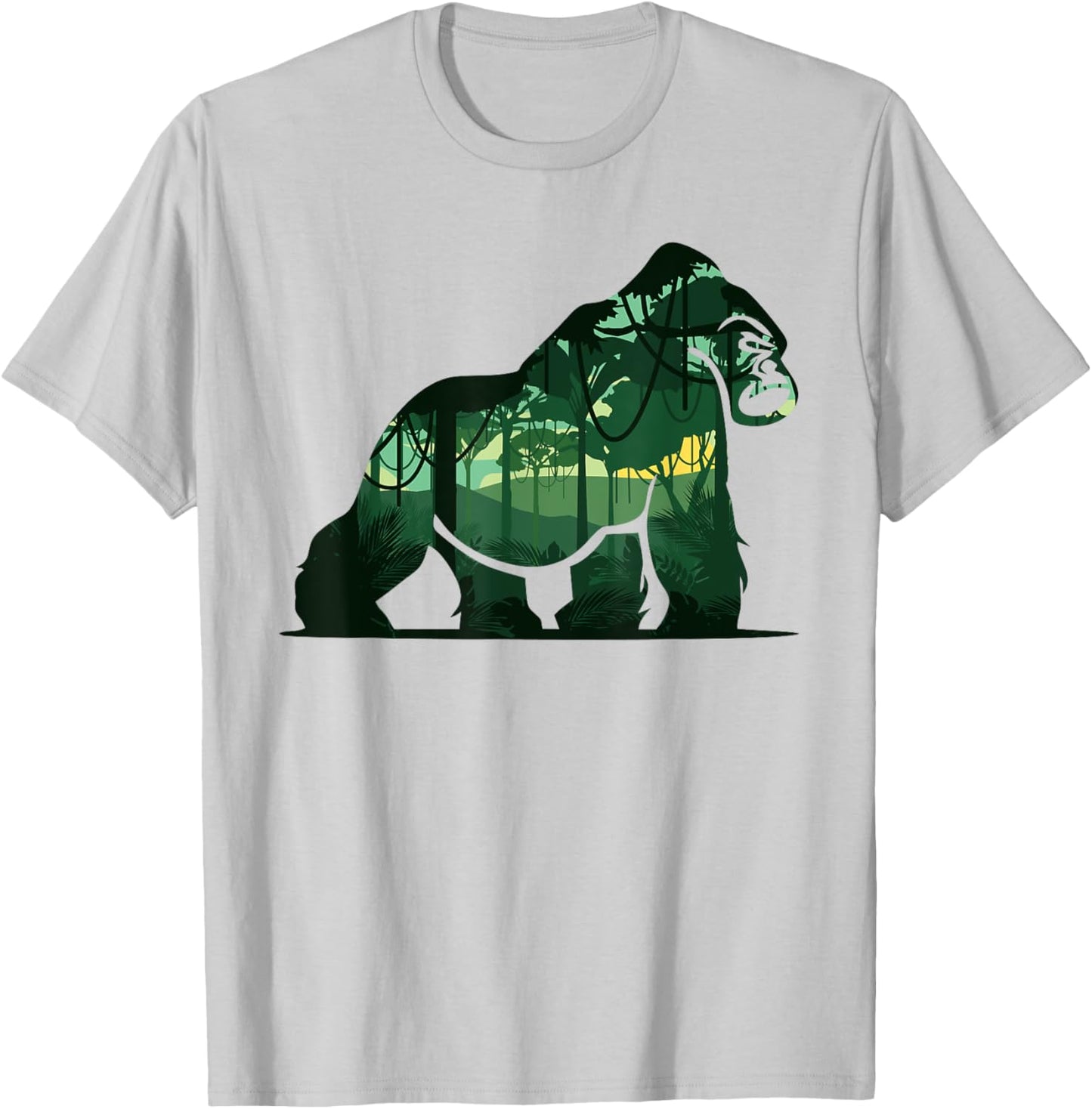 Forest nature wilderness minimalism gorilla T-Shirt - T-Shirt | Ash