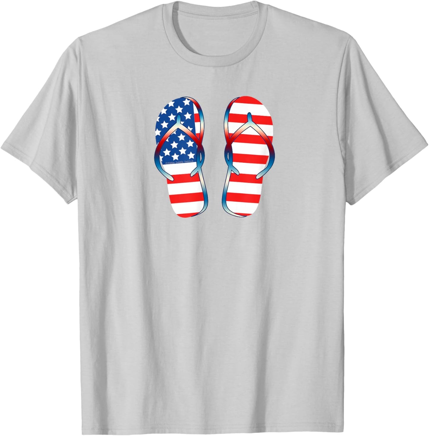 Patriotic USA Flag Summer Flip Flops - 4th of July T-Shirt - T-Shirt | Ash