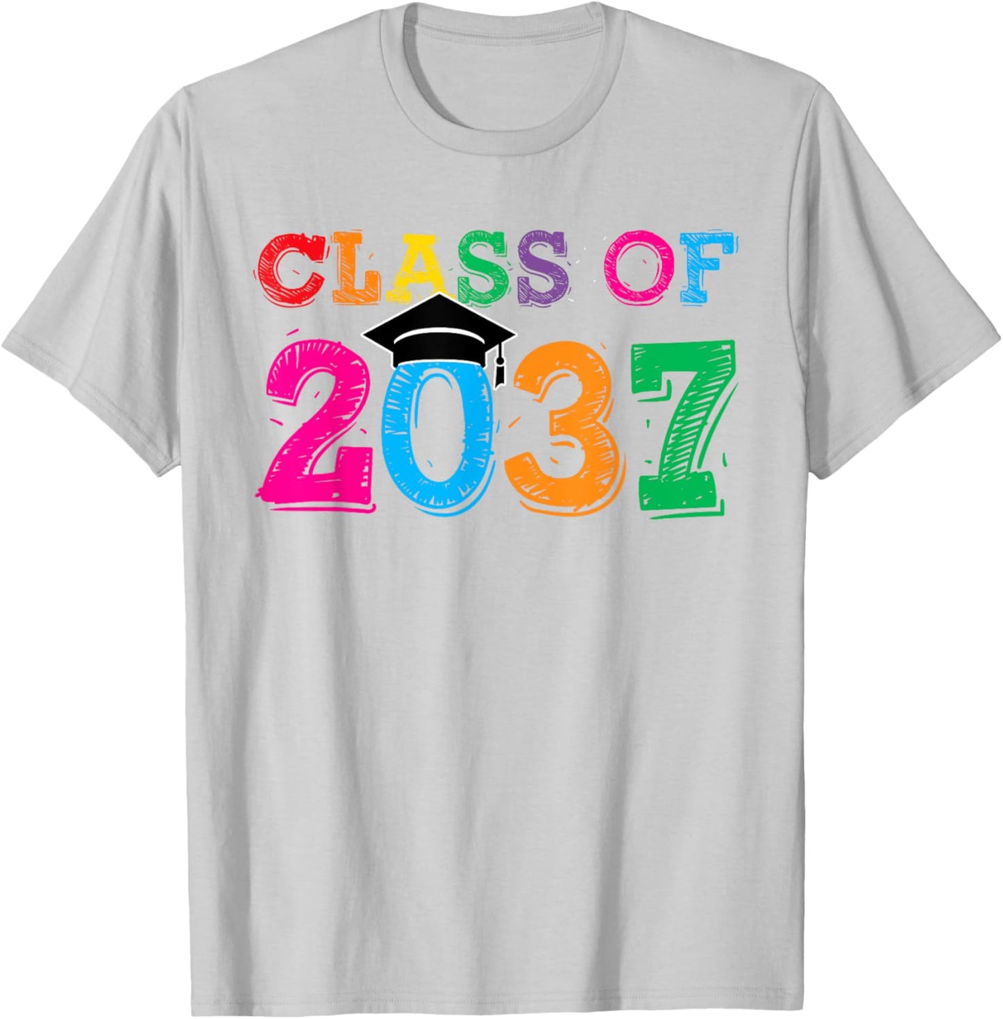 Class Of 2037 Grow With Me Shirt, Class 2037 Graduation T-Shirt - T-Shirt | Ash