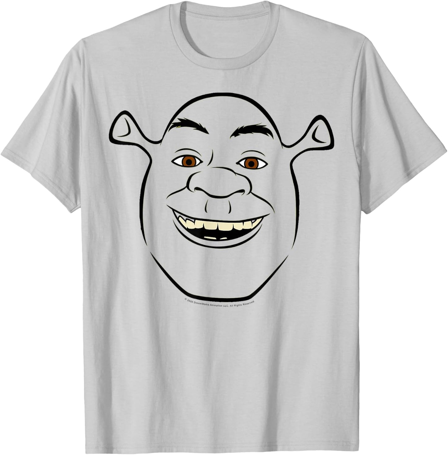 Shrek Big Face Outline T-Shirt - T-Shirt | Ash