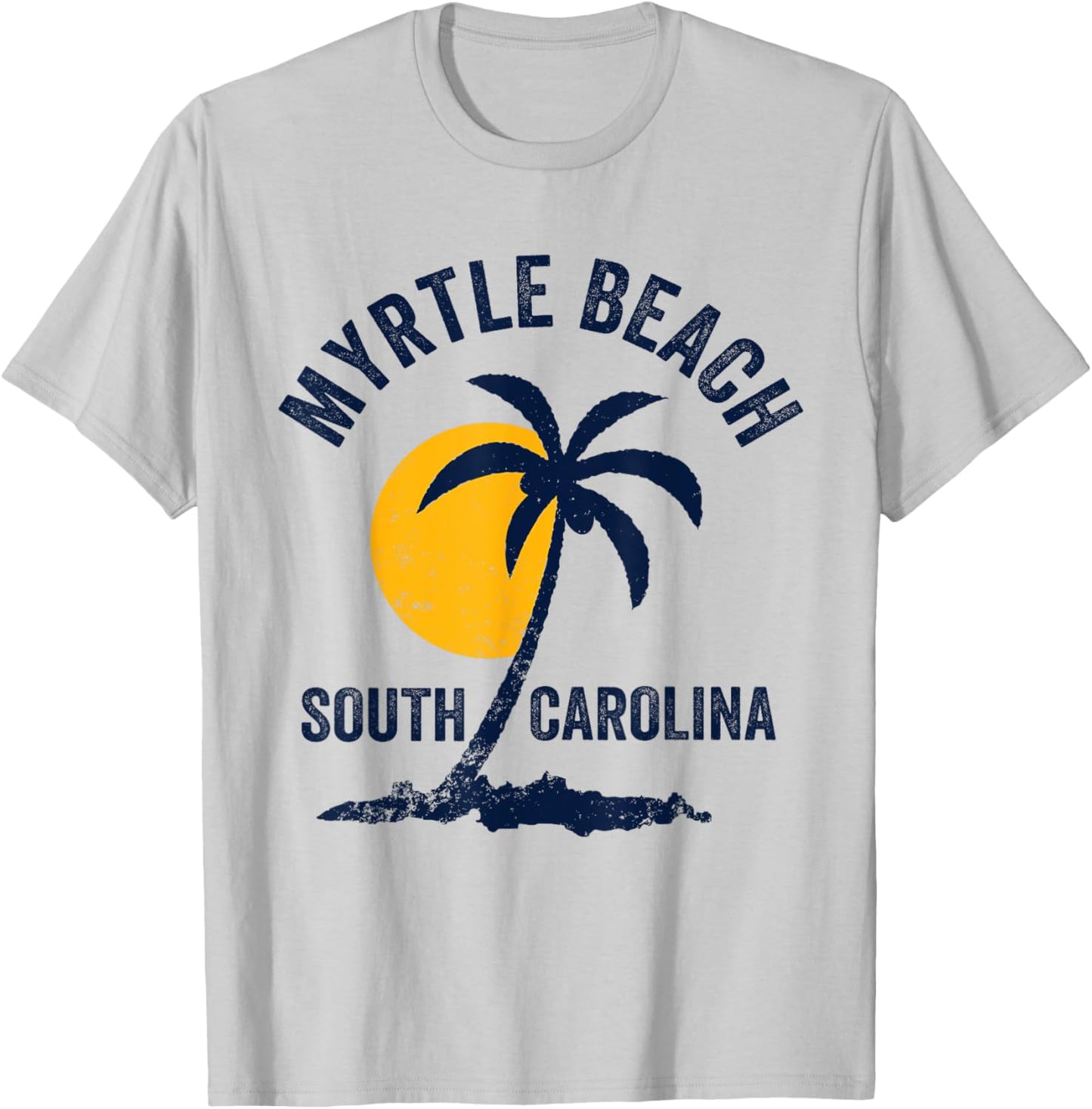 Family Vacation Retro Sunset South Carolina Myrtle Beach T-Shirt - T-Shirt | Ash