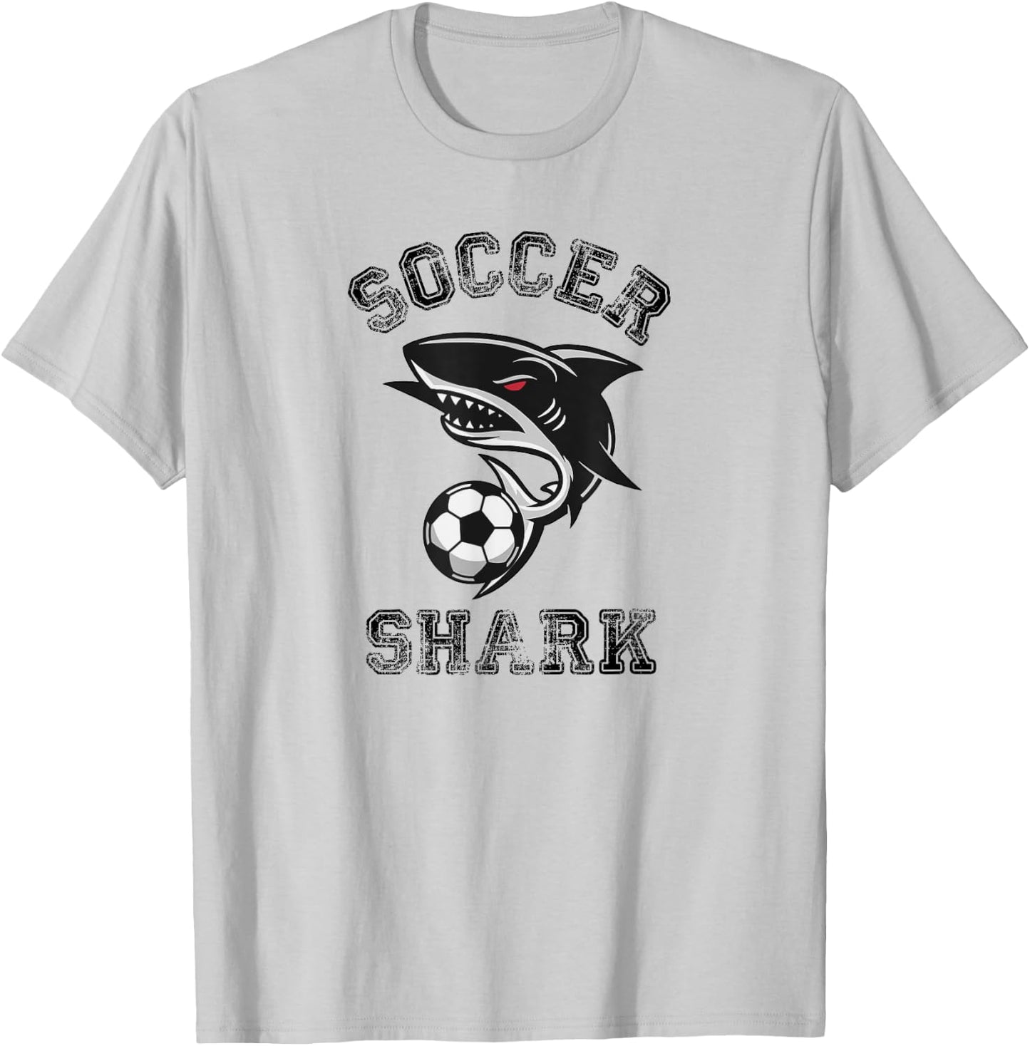 Soccer Shark Graphic T-Shirt - T-Shirt | Ash