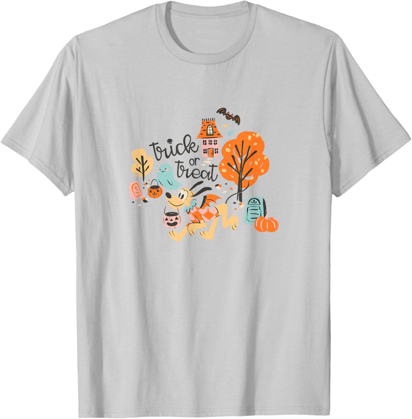 Disney Mickey and Friends Halloween Trick Or Treat Pluto T-Shirt - T-Shirt | Ash