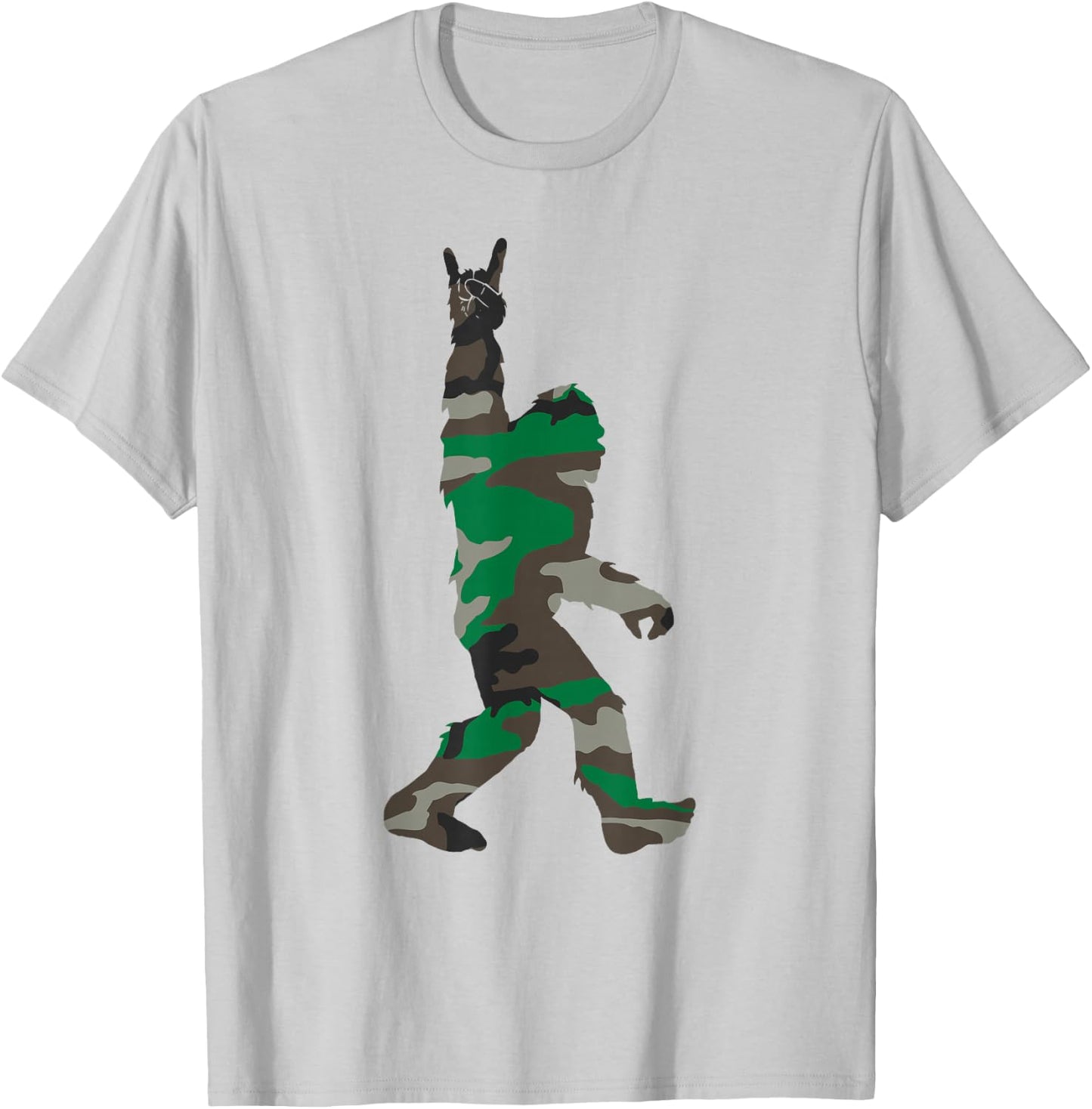 Bigfoot Rock and Roll Orange Camo Hunting Safety Gift T-Shirt - T-Shirt | Ash