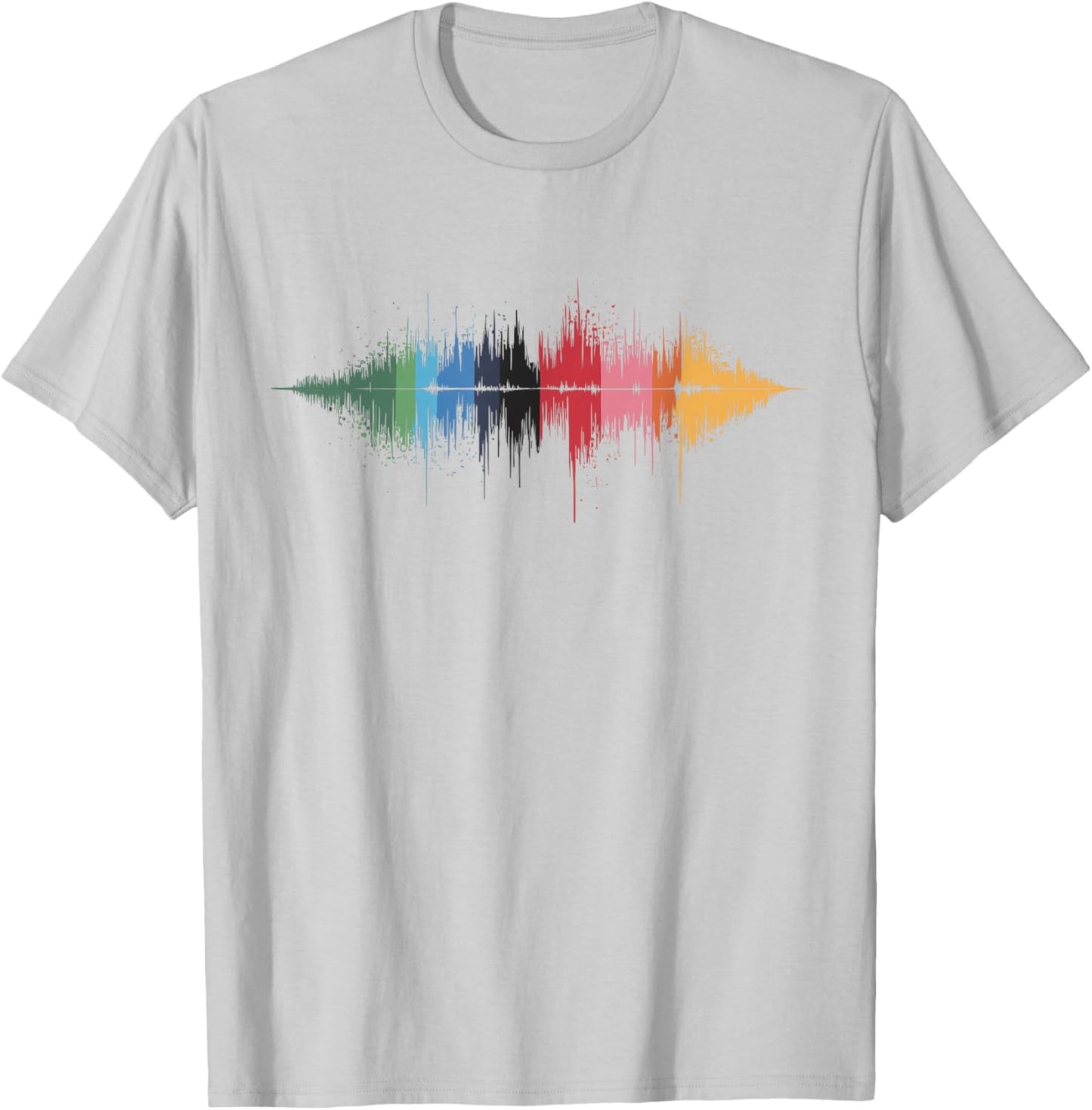 SoundWave Song Art Watercolor Audio Wave Producer Men Women T-Shirt - T-Shirt | Ash