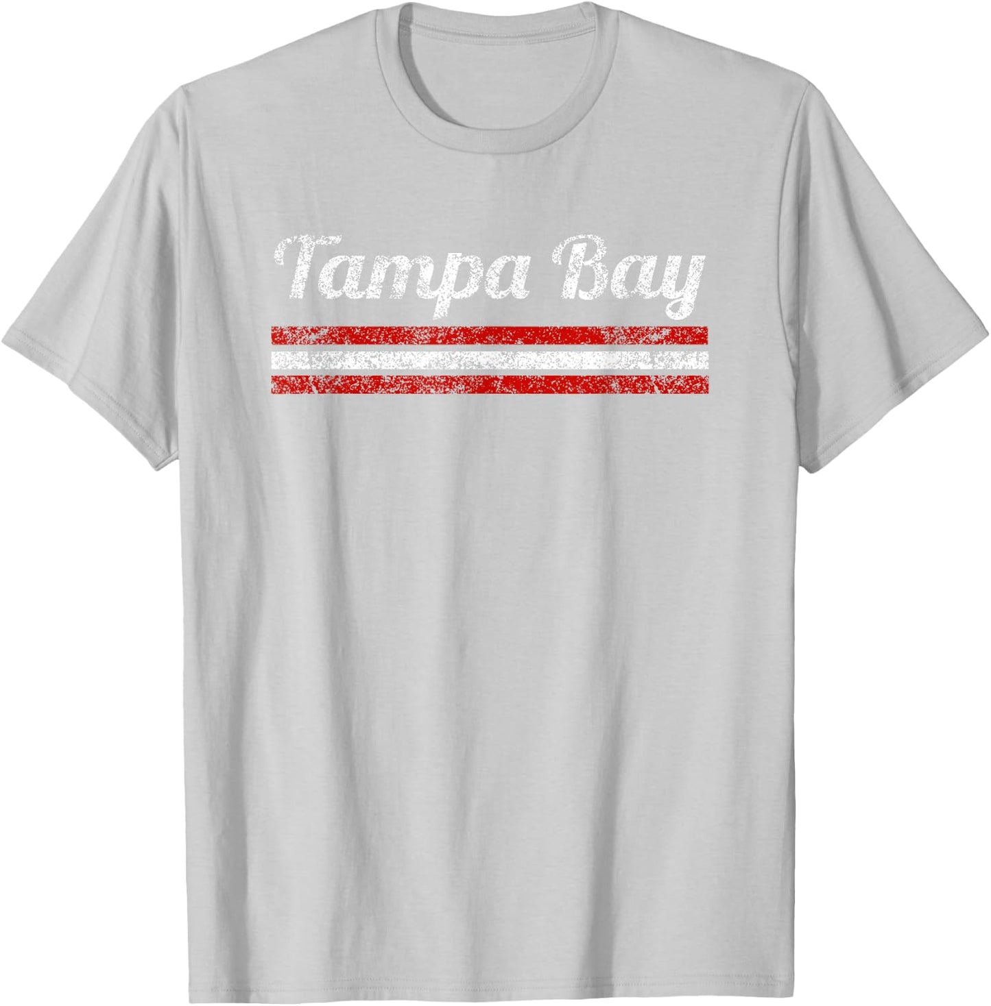 Tampa Bay Florida Retro Vintage Weathered Stripe Throwback T-Shirt - T-Shirt | Ash