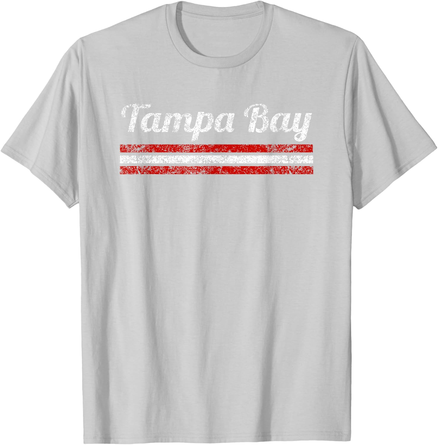 Tampa Bay Florida Retro Vintage Weathered Stripe Throwback T-Shirt - T-Shirt | Ash