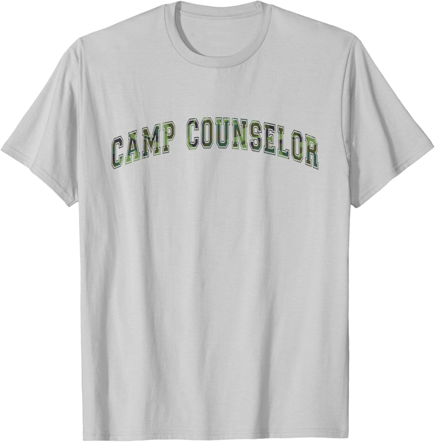 Camo CAMP COUNSELOR Summer Campground Crew Trainer Director T-Shirt - T-Shirt | Ash