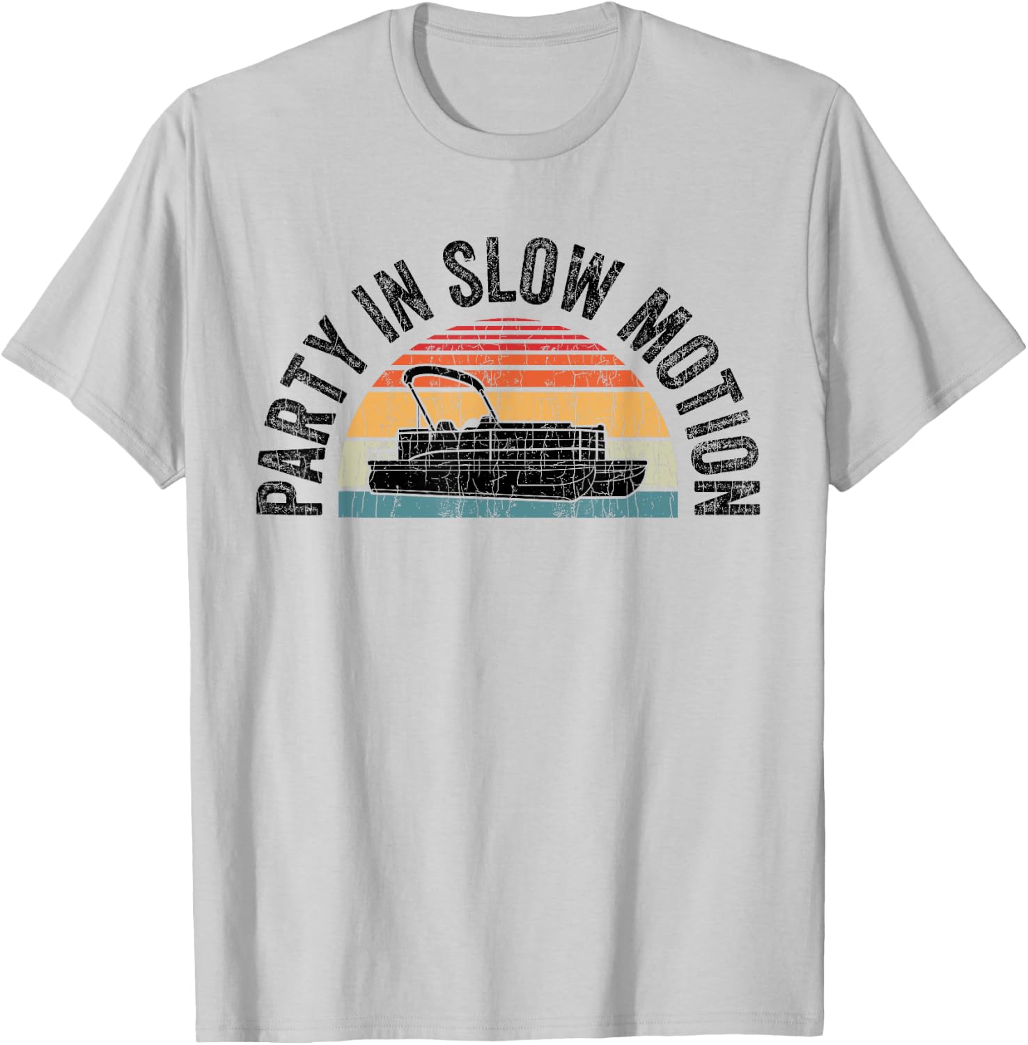 Best Pontoon Captain Apparel Gifts Boat Party In Slow Motion T-Shirt - T-Shirt | Ash