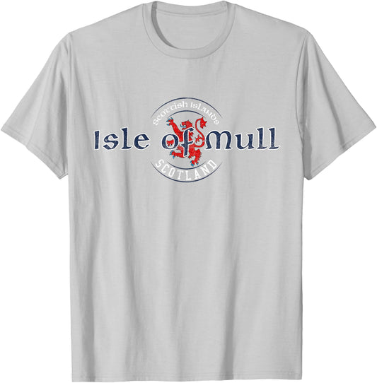 Isle of Mull Scotland Scottish Islands Distressed T-Shirt - T-Shirt | Ash