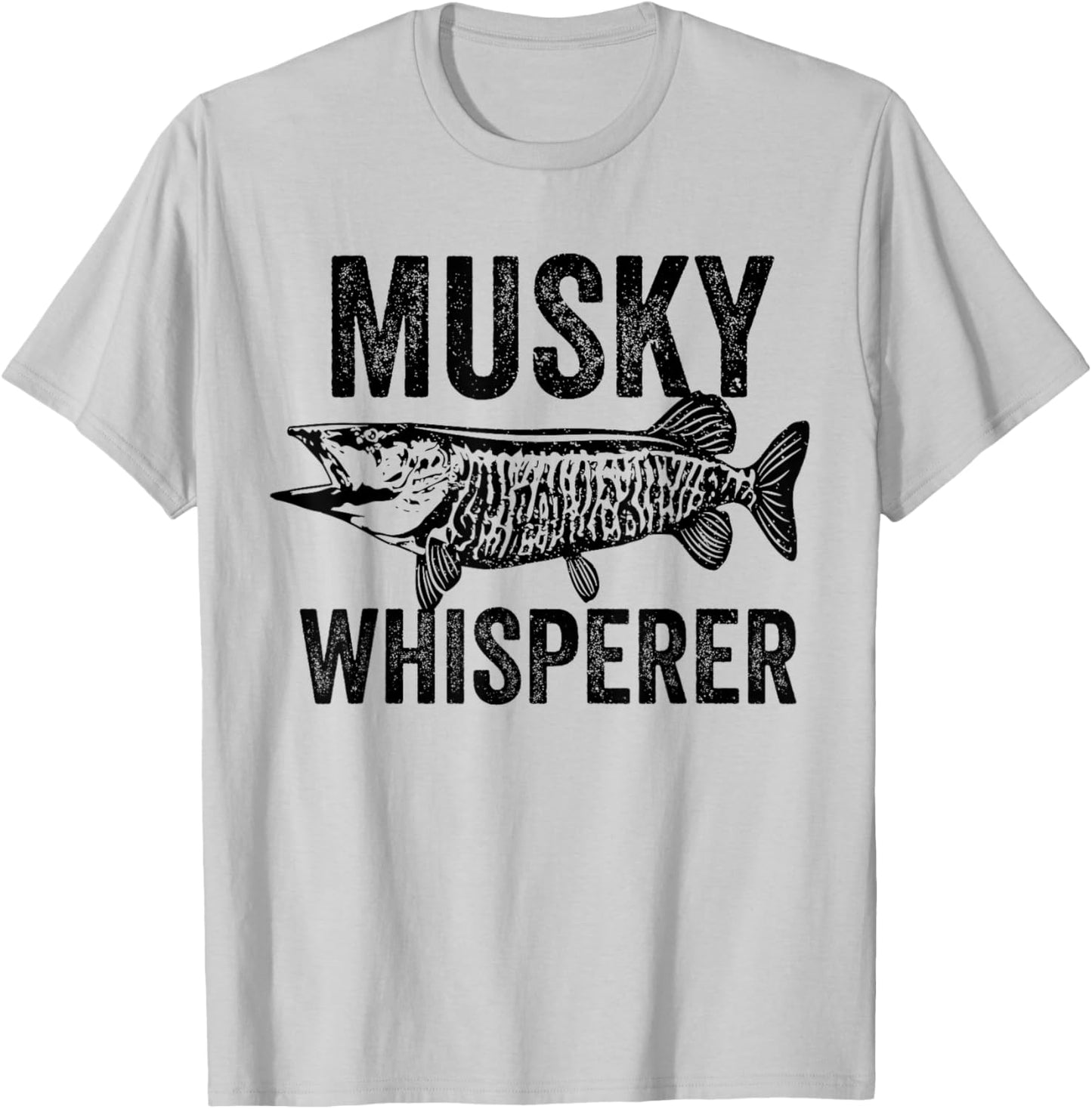 Musky Fisherman Gift | Muskie Whisperer, Canadian Fishing T-Shirt - T-Shirt | Ash