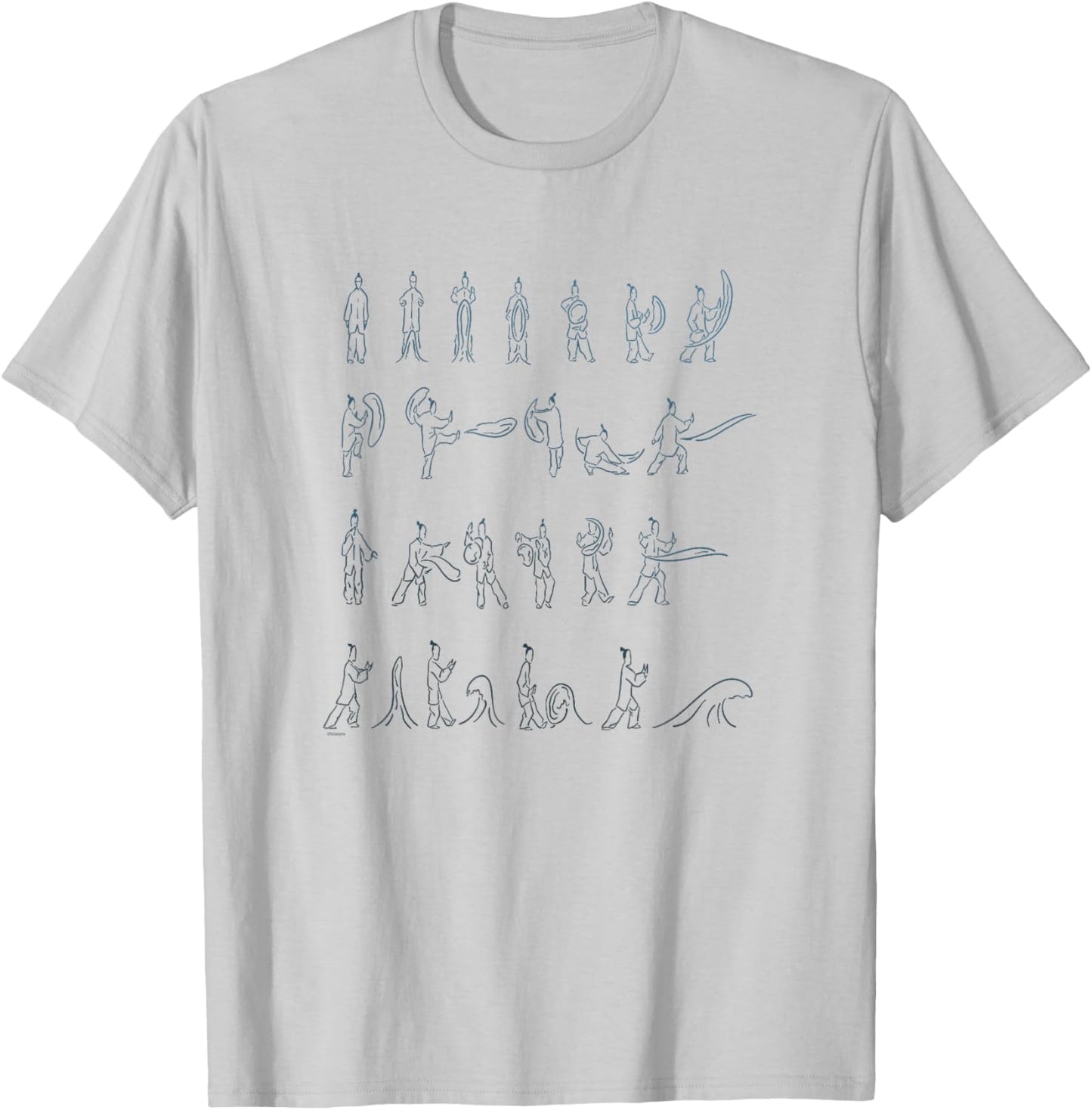 Avatar: The Last Airbender Waterbending Scroll Postures T-Shirt - T-Shirt | Ash