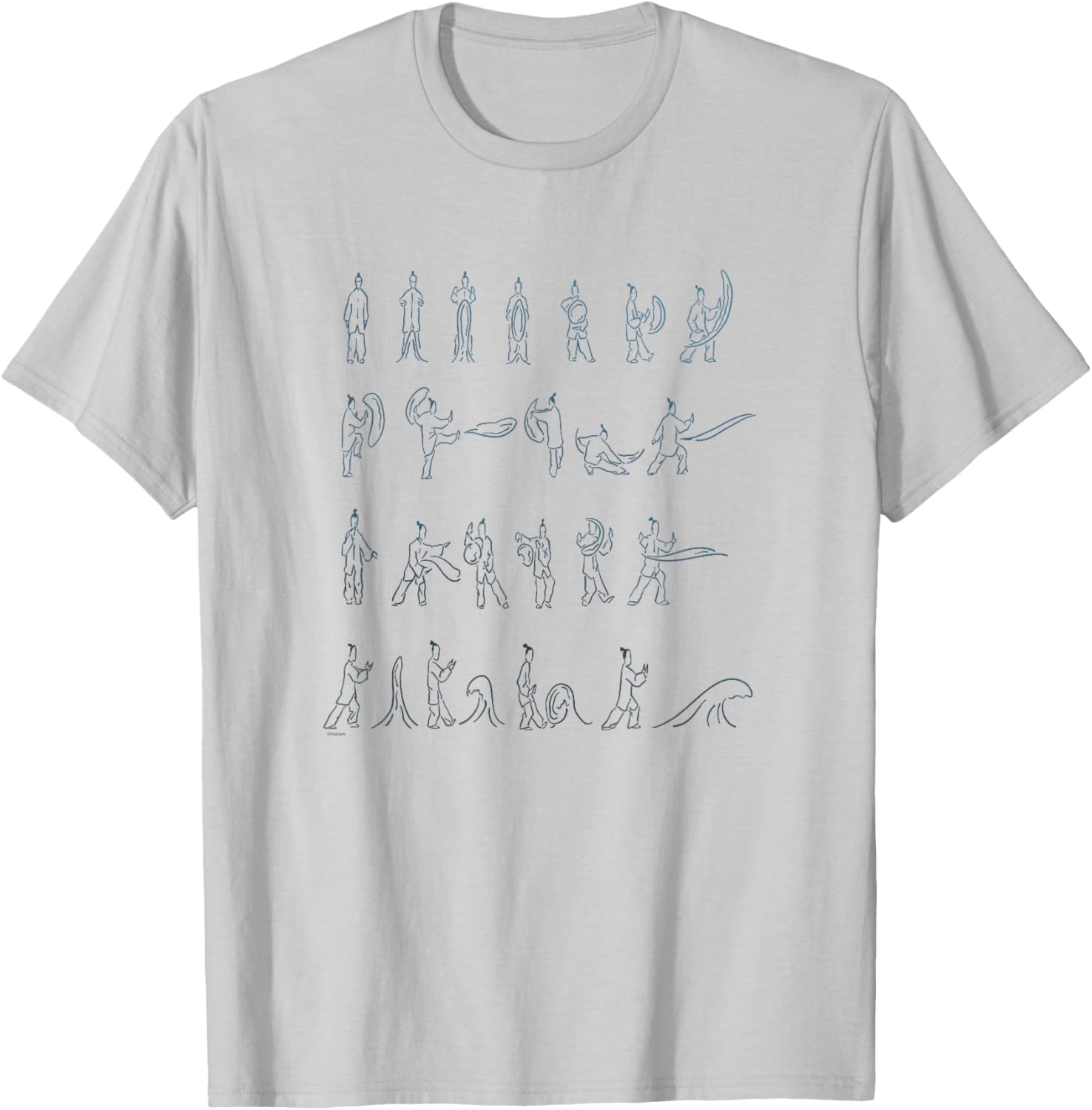 Avatar: The Last Airbender Waterbending Scroll Postures T-Shirt - T-Shirt | Ash