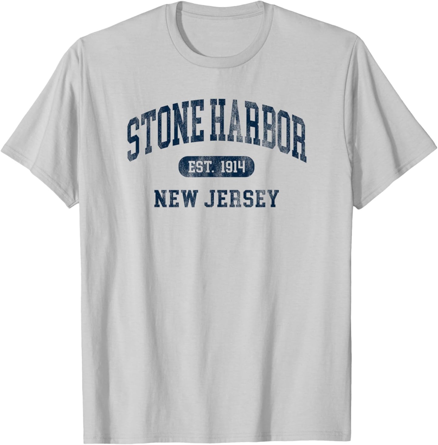 Stone Harbor New Jersey Retro Preppy Throwback T-Shirt - T-Shirt | Ash