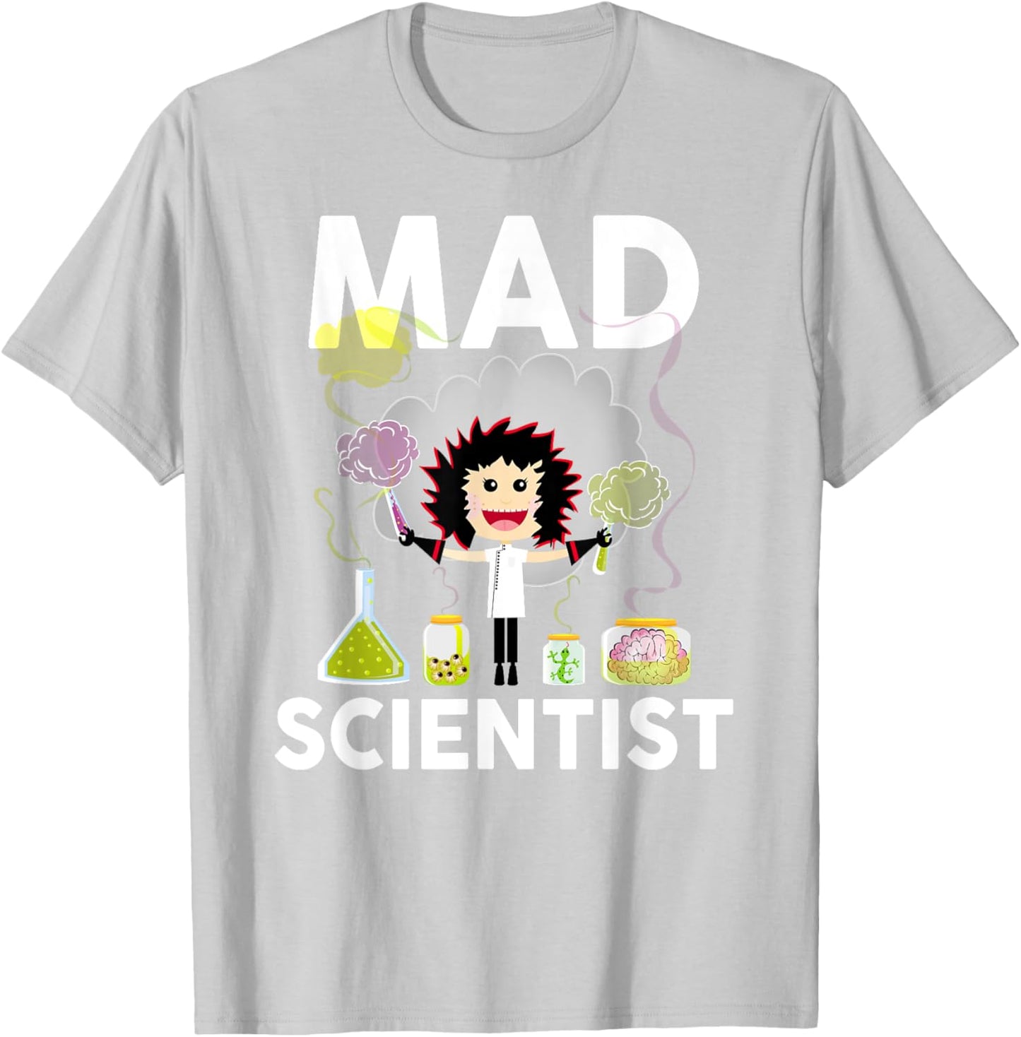 Mad Scientist Shirt Kids Boys Youth Adult Funny Science T-Shirt - T-Shirt | Ash