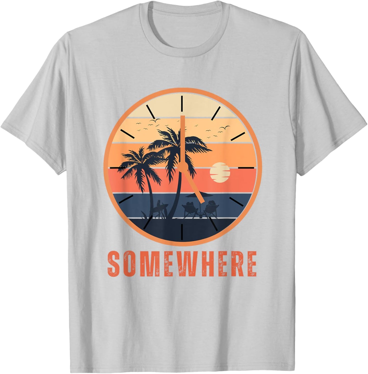 It's 5 O'clock Somewhere Retro Sunset Beach Shirt Women T-Shirt - T-Shirt | Ash
