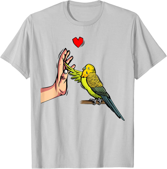 Budgie Love Parakeet Budgerigar Gift T-Shirt - T-Shirt | Ash