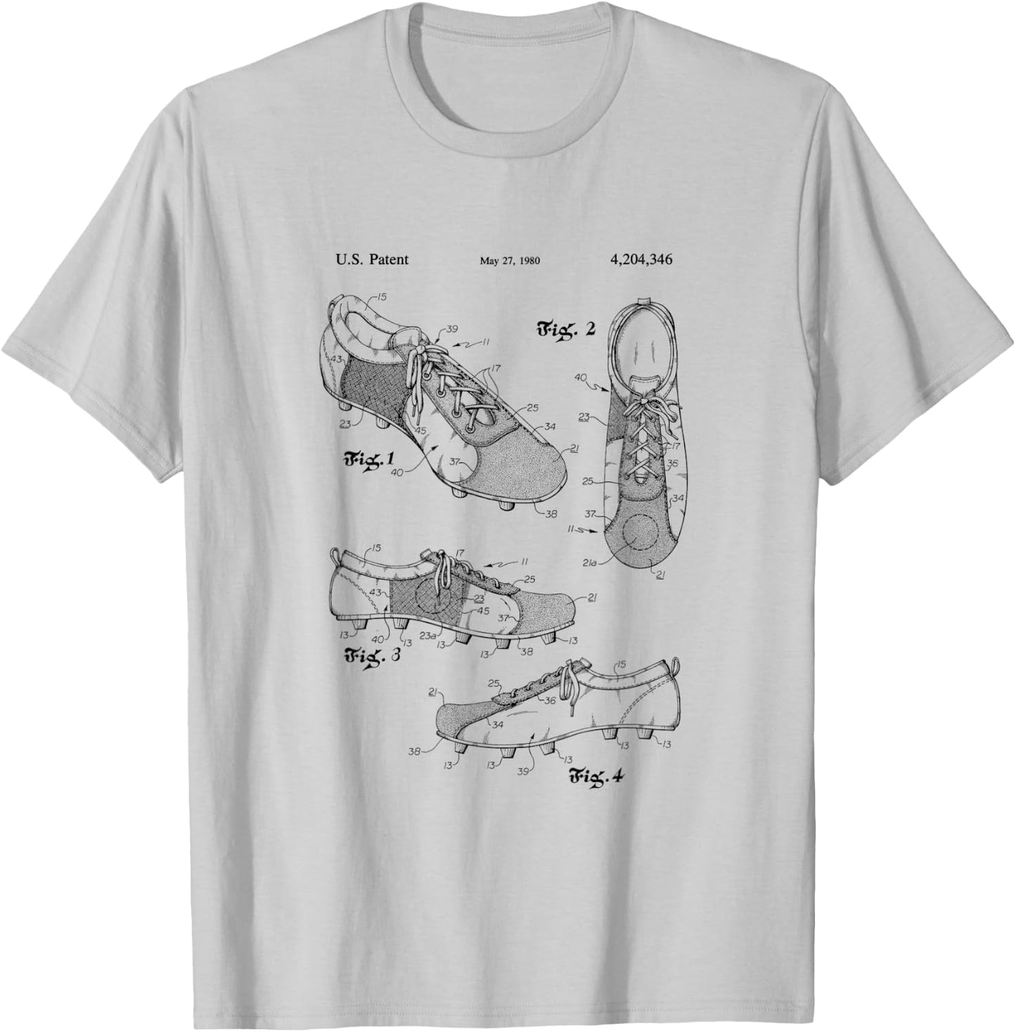 Football Soccer Cleat Shoe Design Patent T-Shirt - T-Shirt | Ash