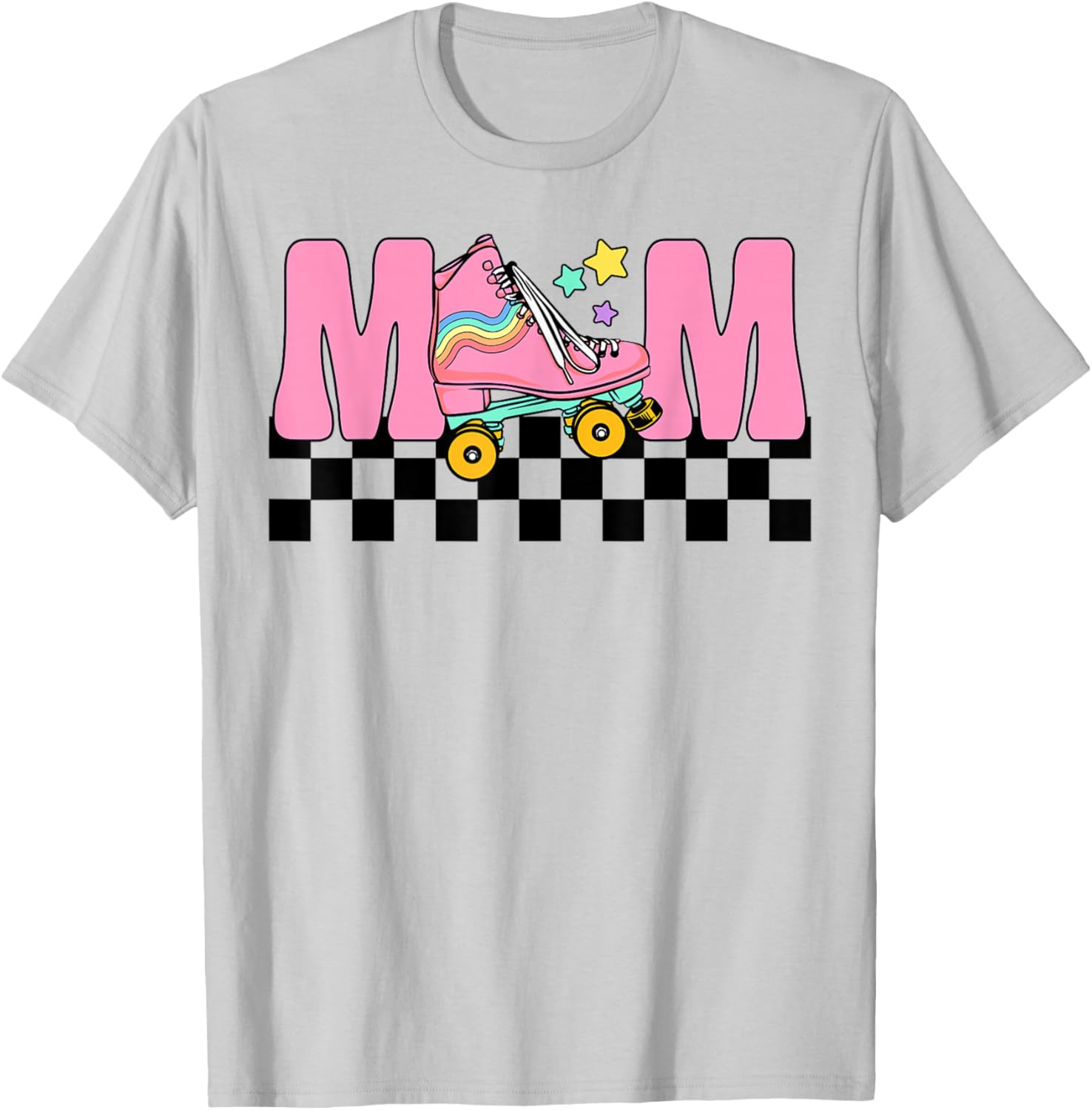 Mom Rolling Into Birthday Roller Skating Family Matching T-Shirt - T-Shirt | Ash
