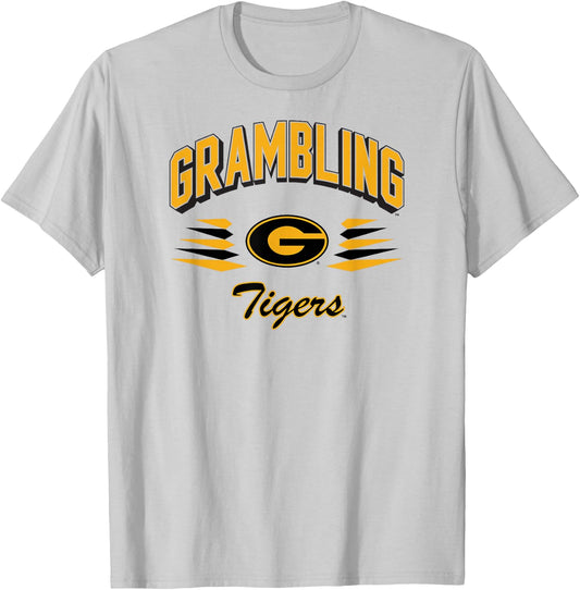 Grambling Tigers Retro Diamond White Officially Licensed T-Shirt - T-Shirt | Ash