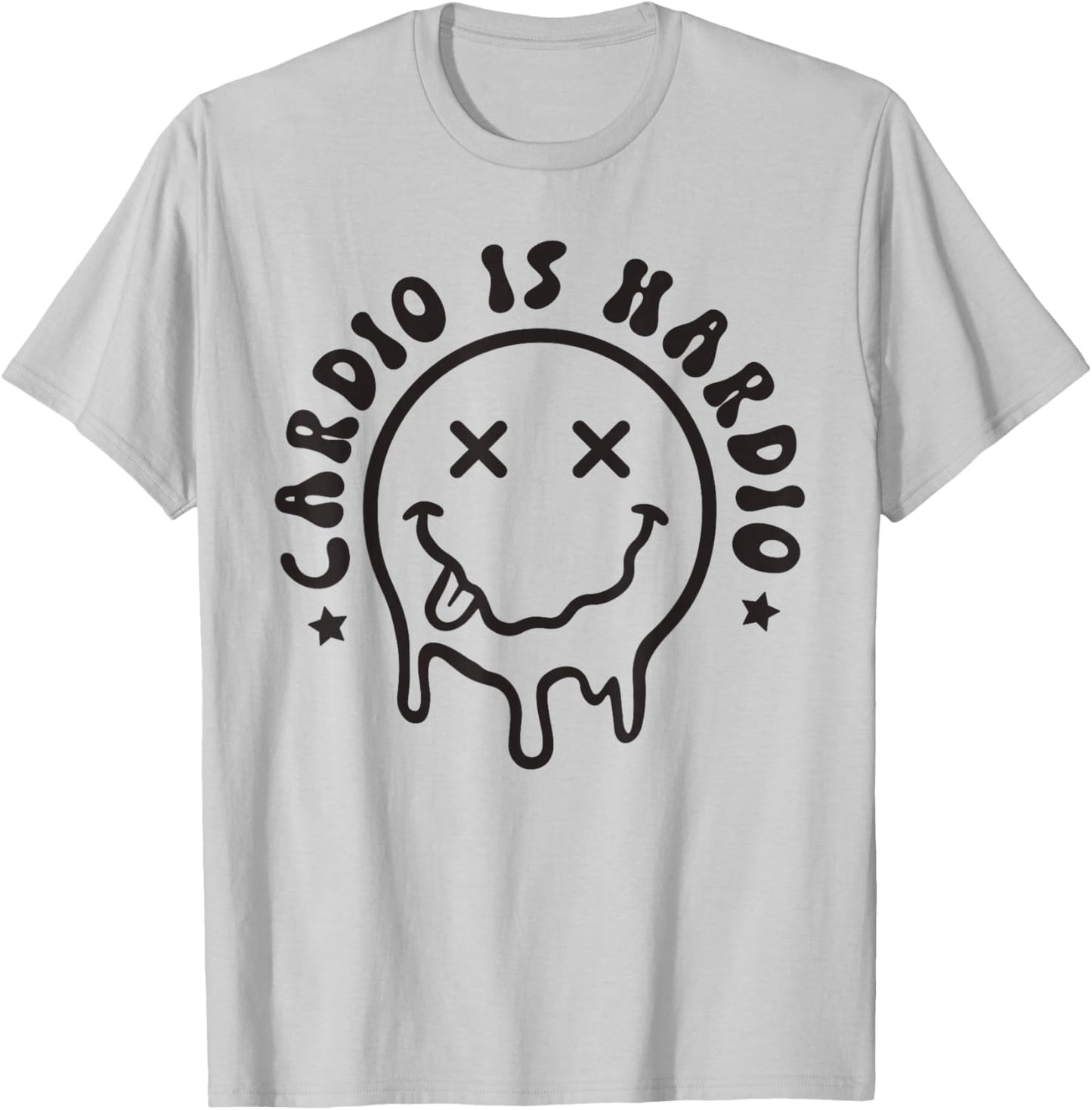Cardio Is Hardio Cute Melting Smile Face Funny Workout Gym T-Shirt - T-Shirt | Ash