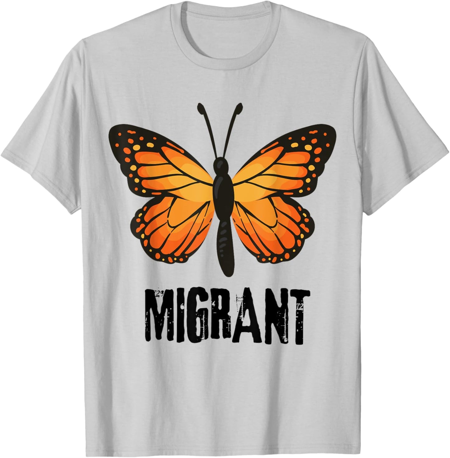 Migrant Monarchs Cute Entomology Butterflies Lover T-Shirt - T-Shirt | Ash