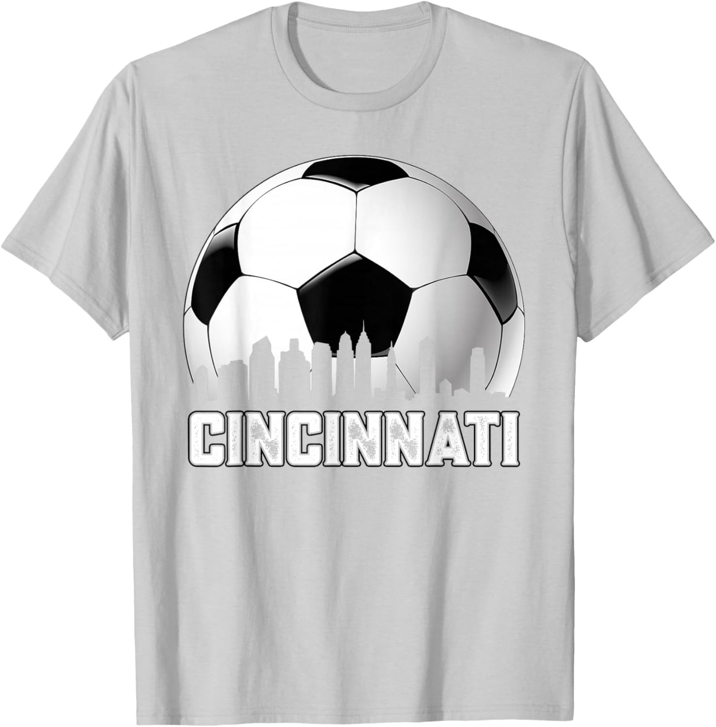 Cincinnati Soccer Distressed Vintage Soccer Fans T-Shirt - T-Shirt | Ash
