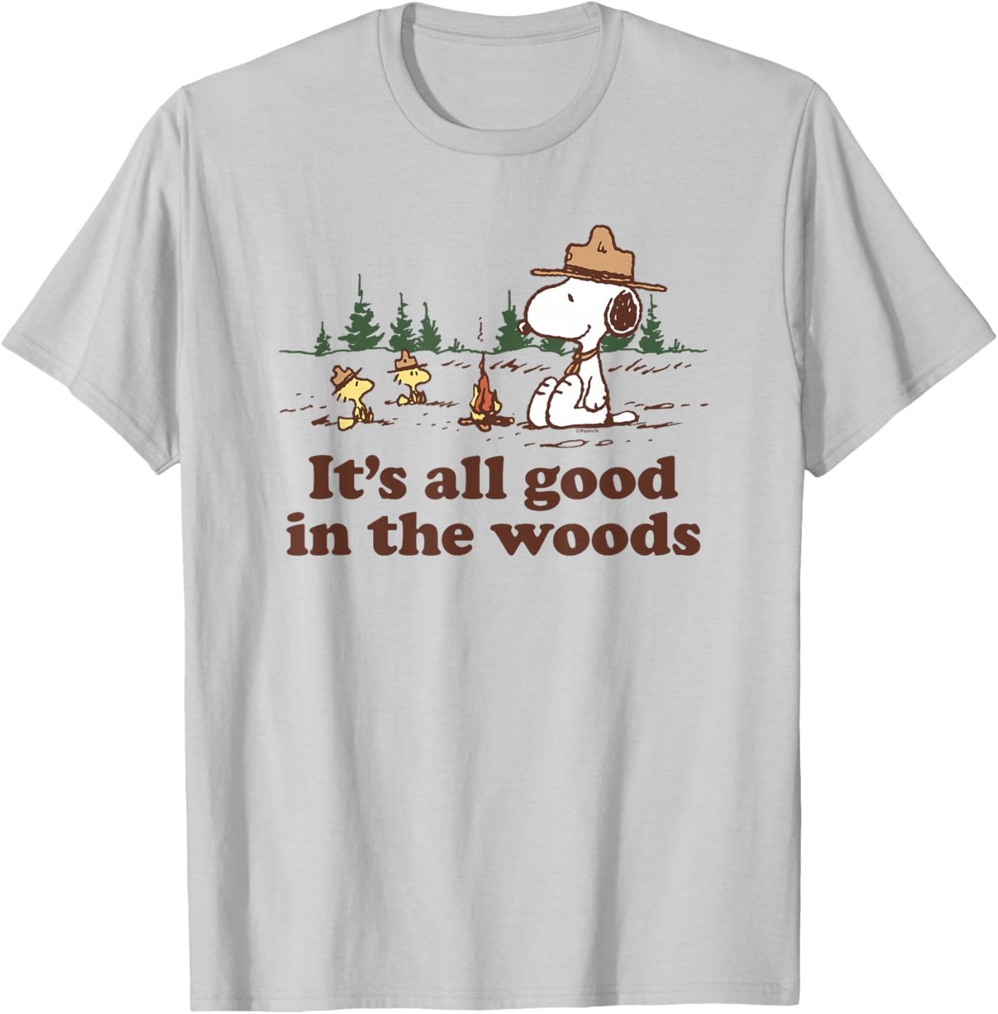 Peanuts - All Good In The Woods T-Shirt - T-Shirt | Ash