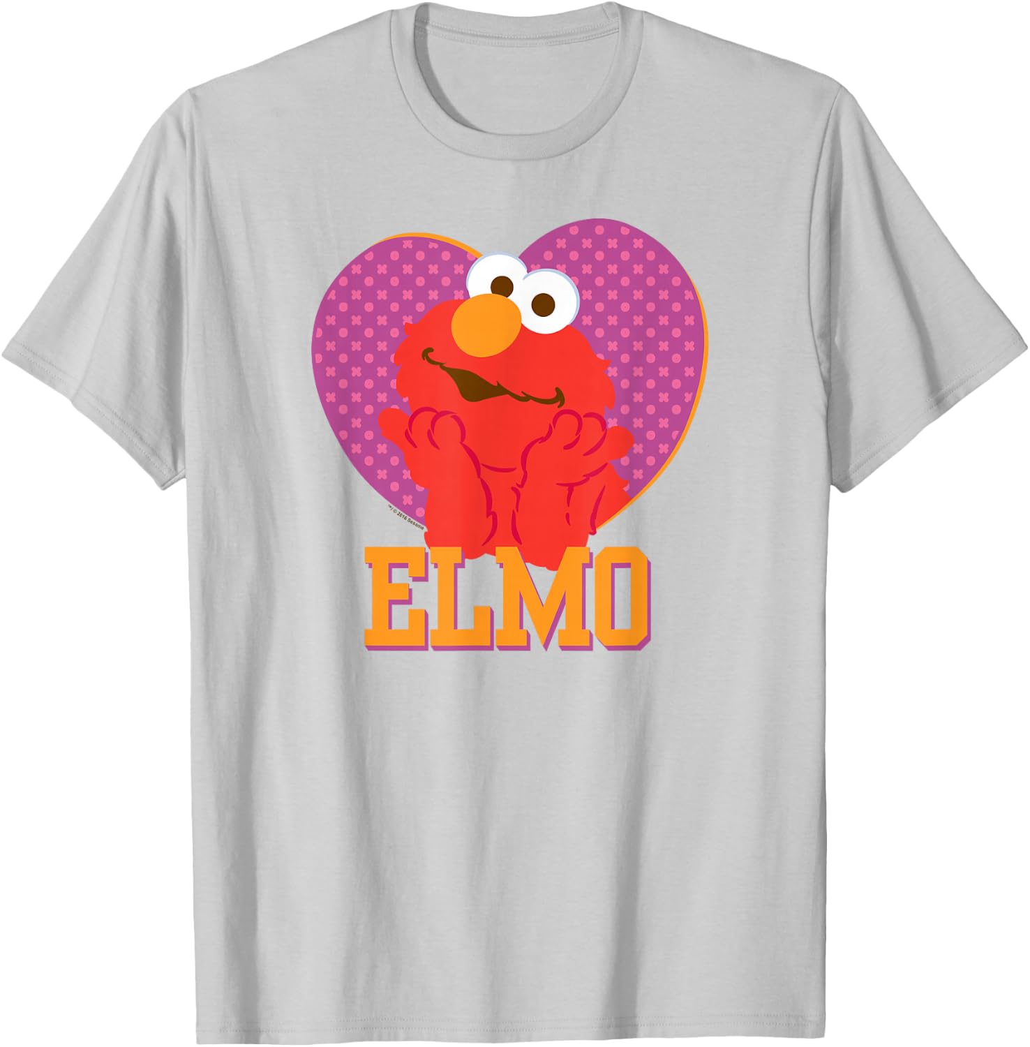 Sesame Street Patterned Elmo Heart T Shirt T-Shirt - T-Shirt | Ash