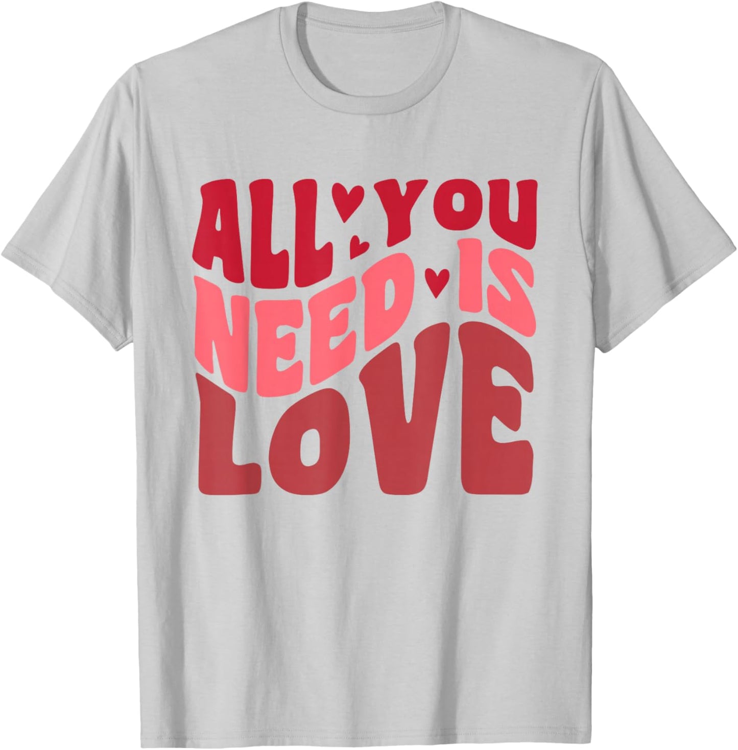 All You Need is Love Retro Style Valentine's Day T-Shirt - T-Shirt | Ash