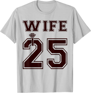 2025 Wife Husband Matching Engagement Party Honeymoon T-Shirt - T-Shirt | Ash