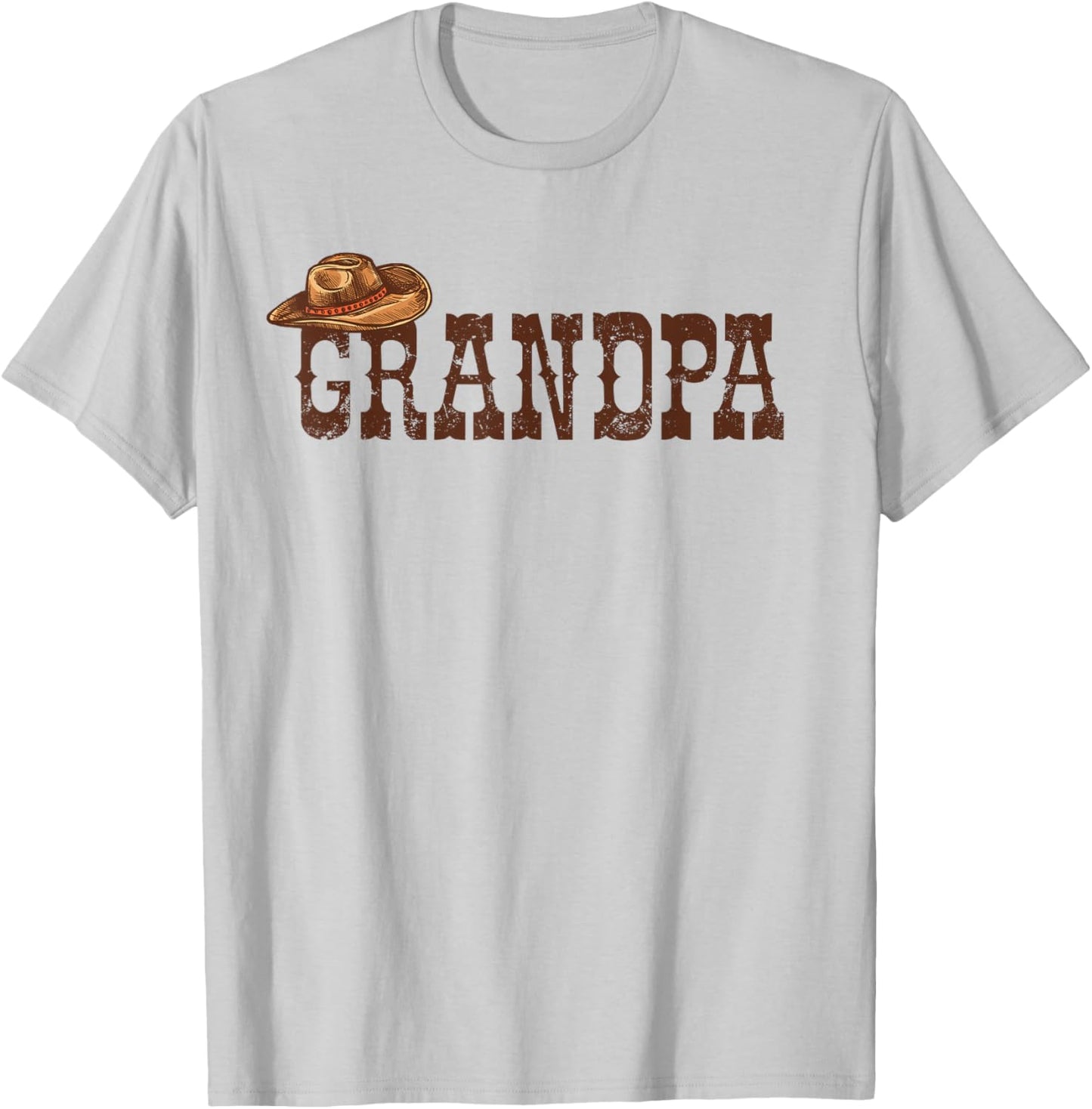 Grandpa Western Family Matching Birthday Cowboy Cowgirl T-Shirt - T-Shirt | Ash