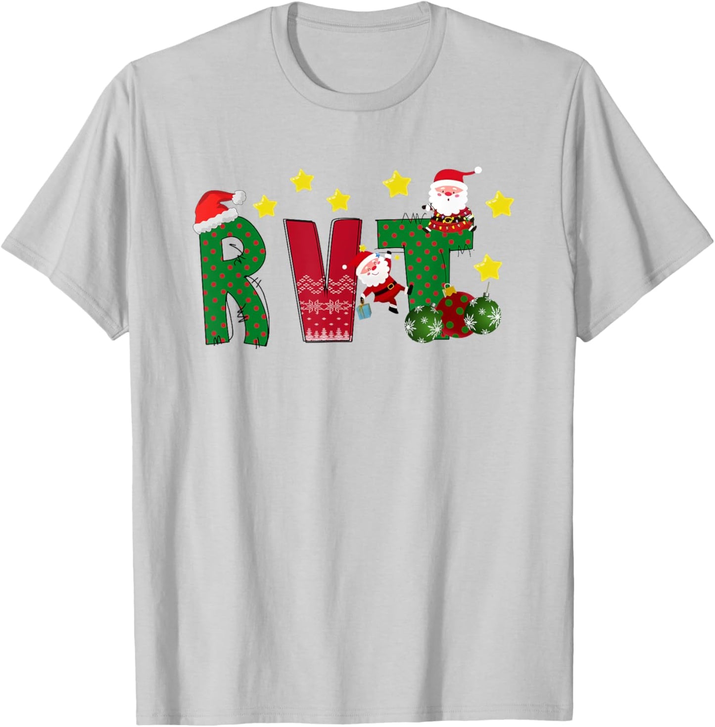 Women Christmas Vascular Sonographer RVT Vascular Ultrasound T-Shirt - T-Shirt | Ash