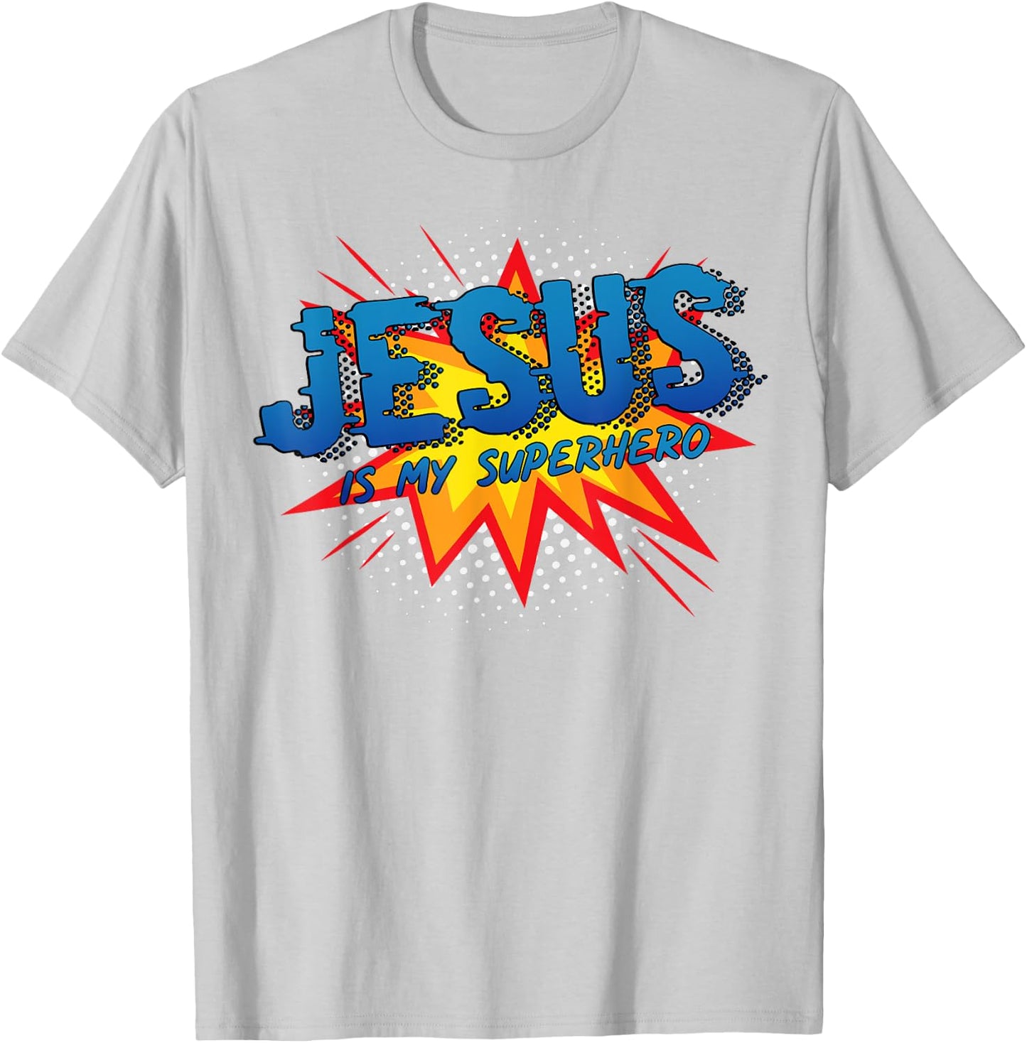 Jesus Is My Superhero Cute Powerful Christian Gift Comic T-Shirt - T-Shirt | Ash