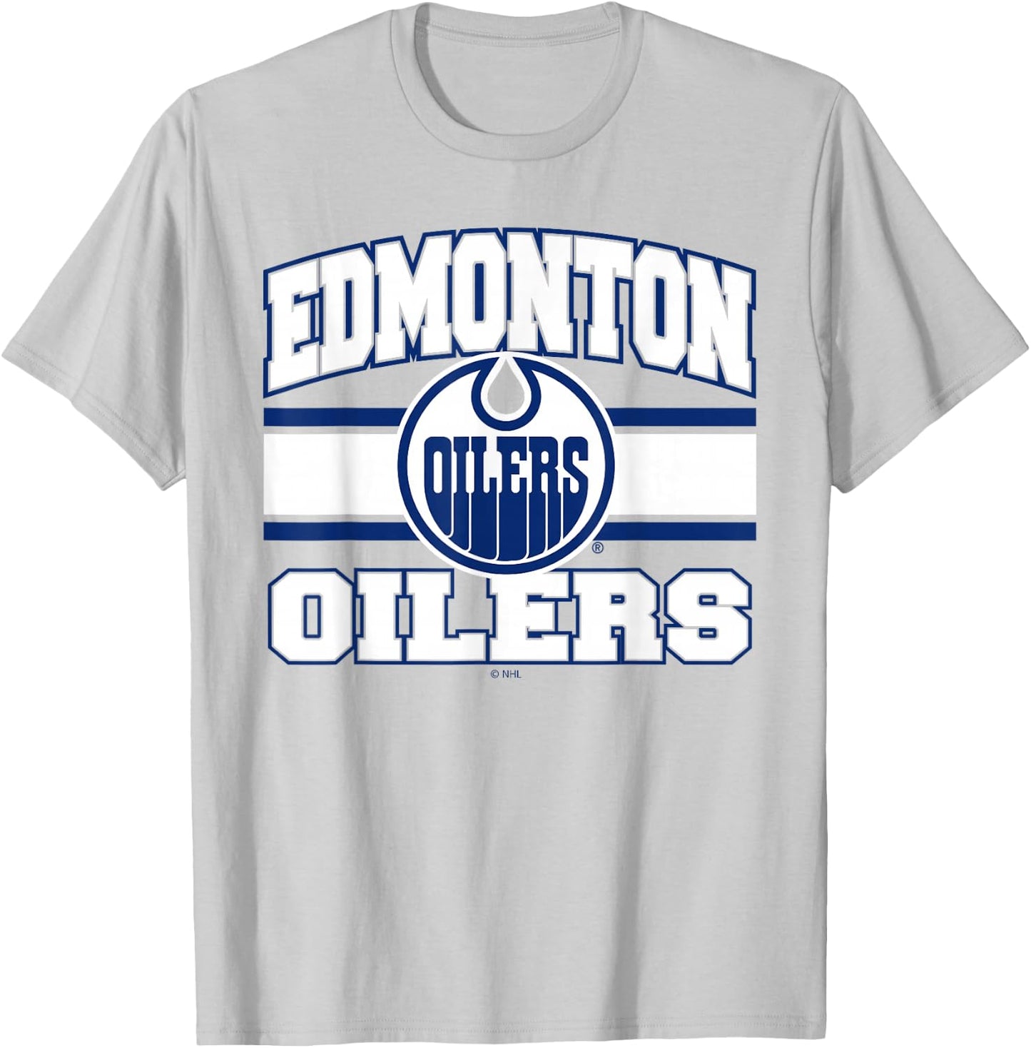 Edmonton Oilers Stripe Orange Officially Licensed T-Shirt - T-Shirt | Ash