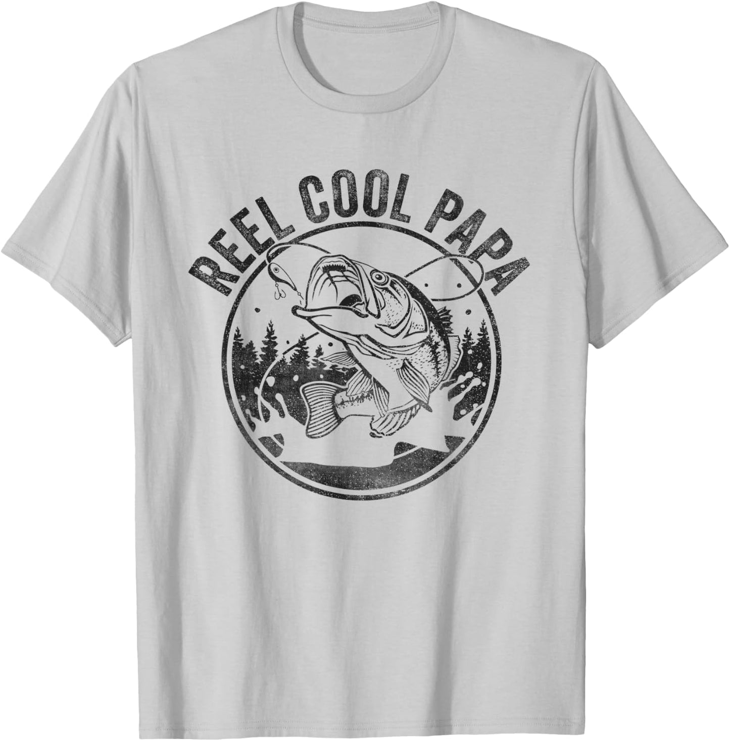 Reel Cool Papa Funny Fathers Day T-Shirt - T-Shirt | Ash