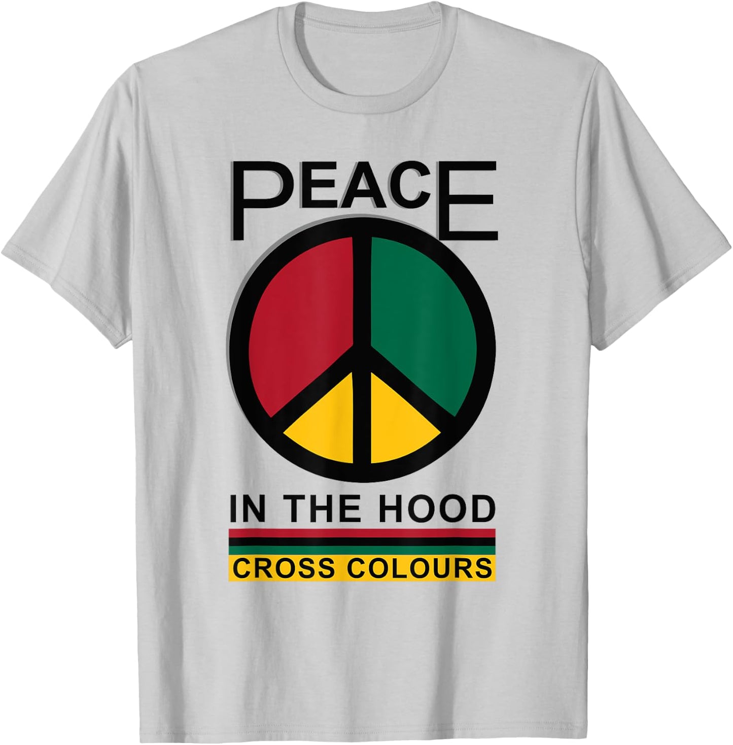 Retro Graphic 1990's Urban Vintage | Peace In The Hood T-Shirt - T-Shirt | Ash