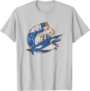 Fortnite Meowcles Shark Surf T-Shirt - T-Shirt | Ash