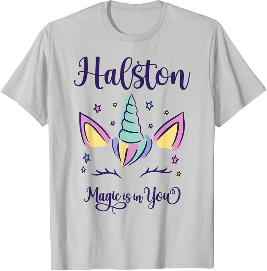 First Name Halston Personalized Halston T-Shirt - T-Shirt | Ash