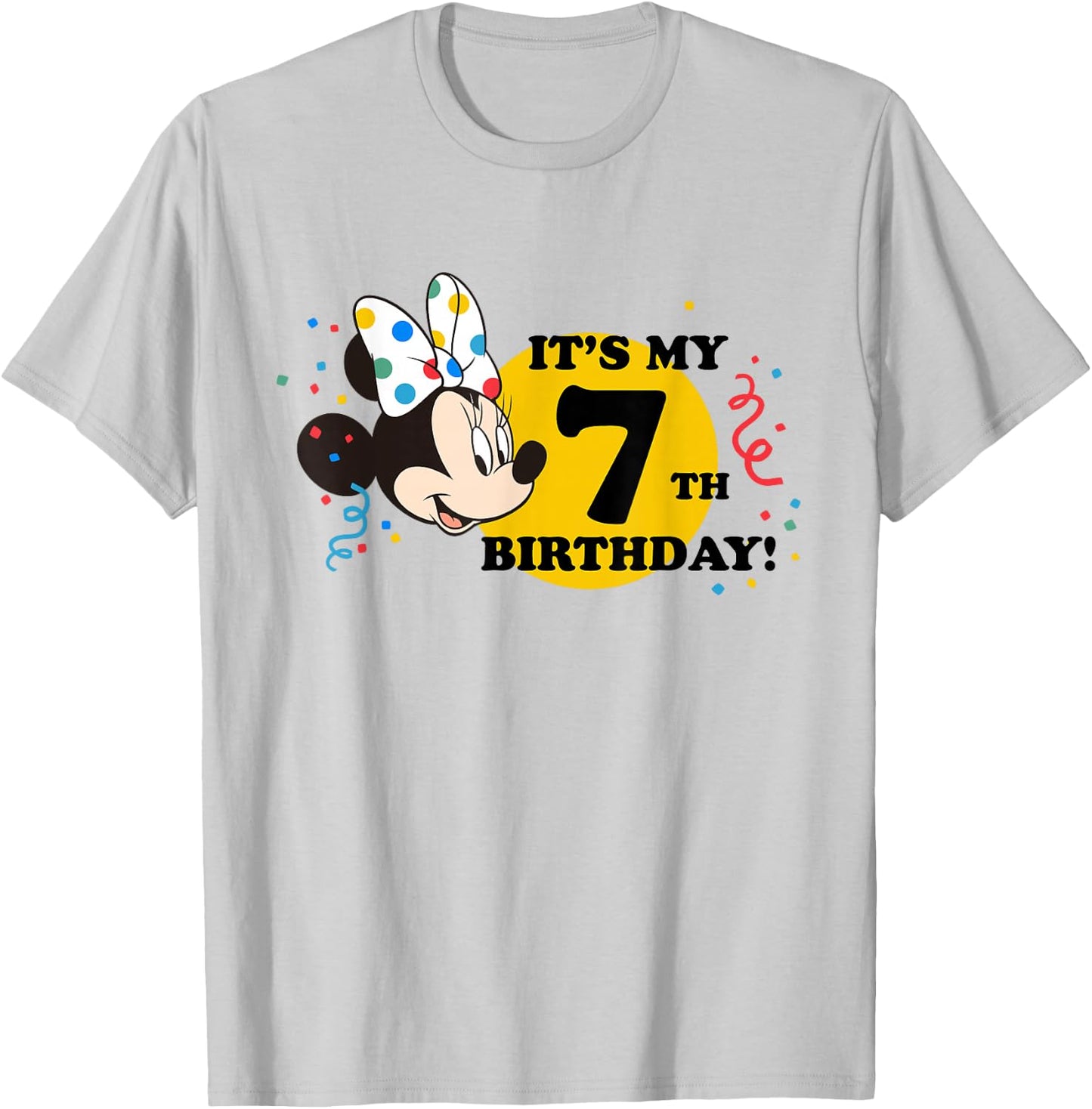 Disney Minnie Mouse 7th Birthday T-Shirt - T-Shirt | Ash