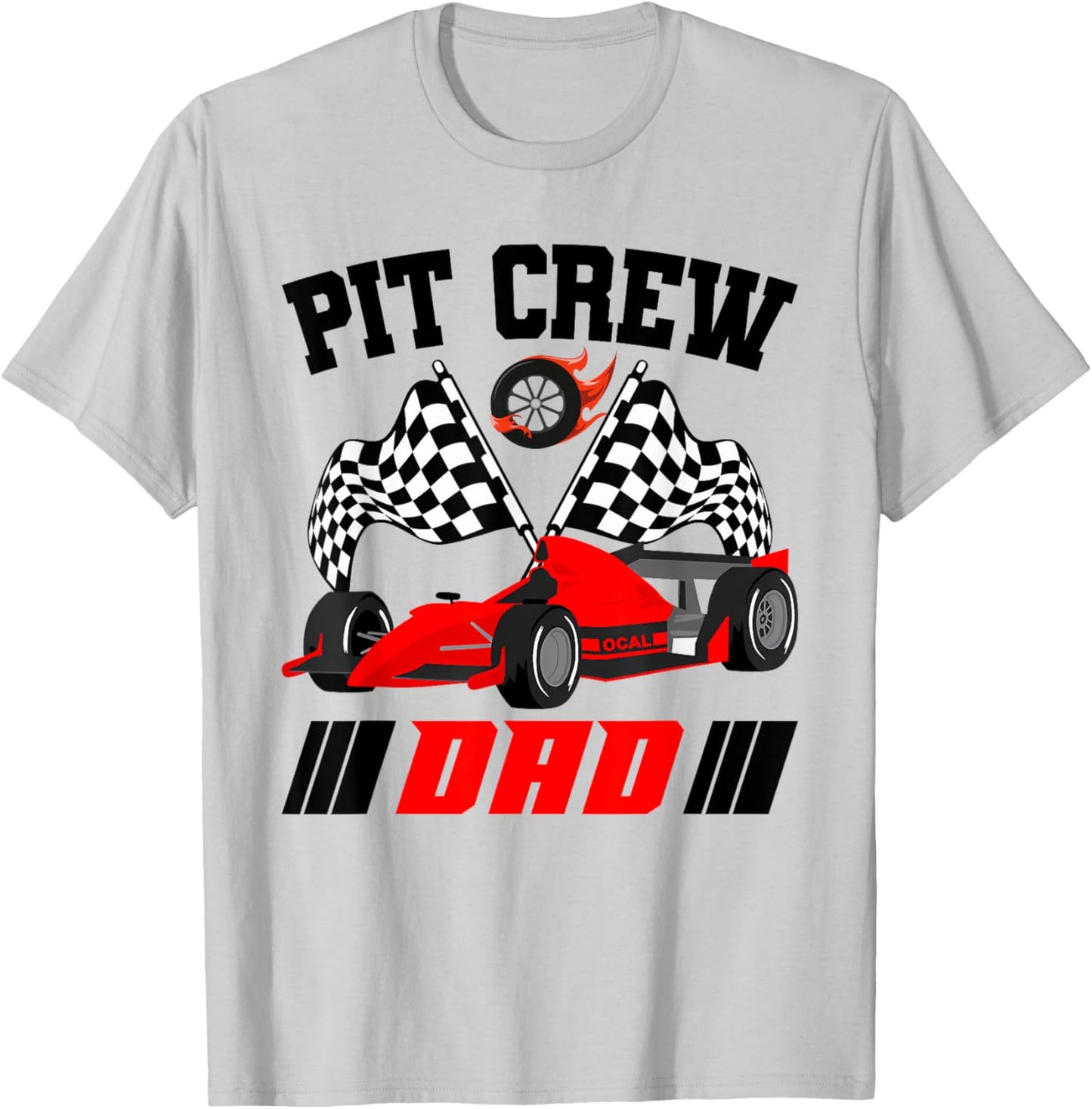 Dad Pit Crew Race Birthday Party Racing Matching Family T-Shirt - T-Shirt | Ash