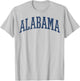 Alabama White AL State Graphic Vintage Sports Lover T-Shirt - T-Shirt | Ash