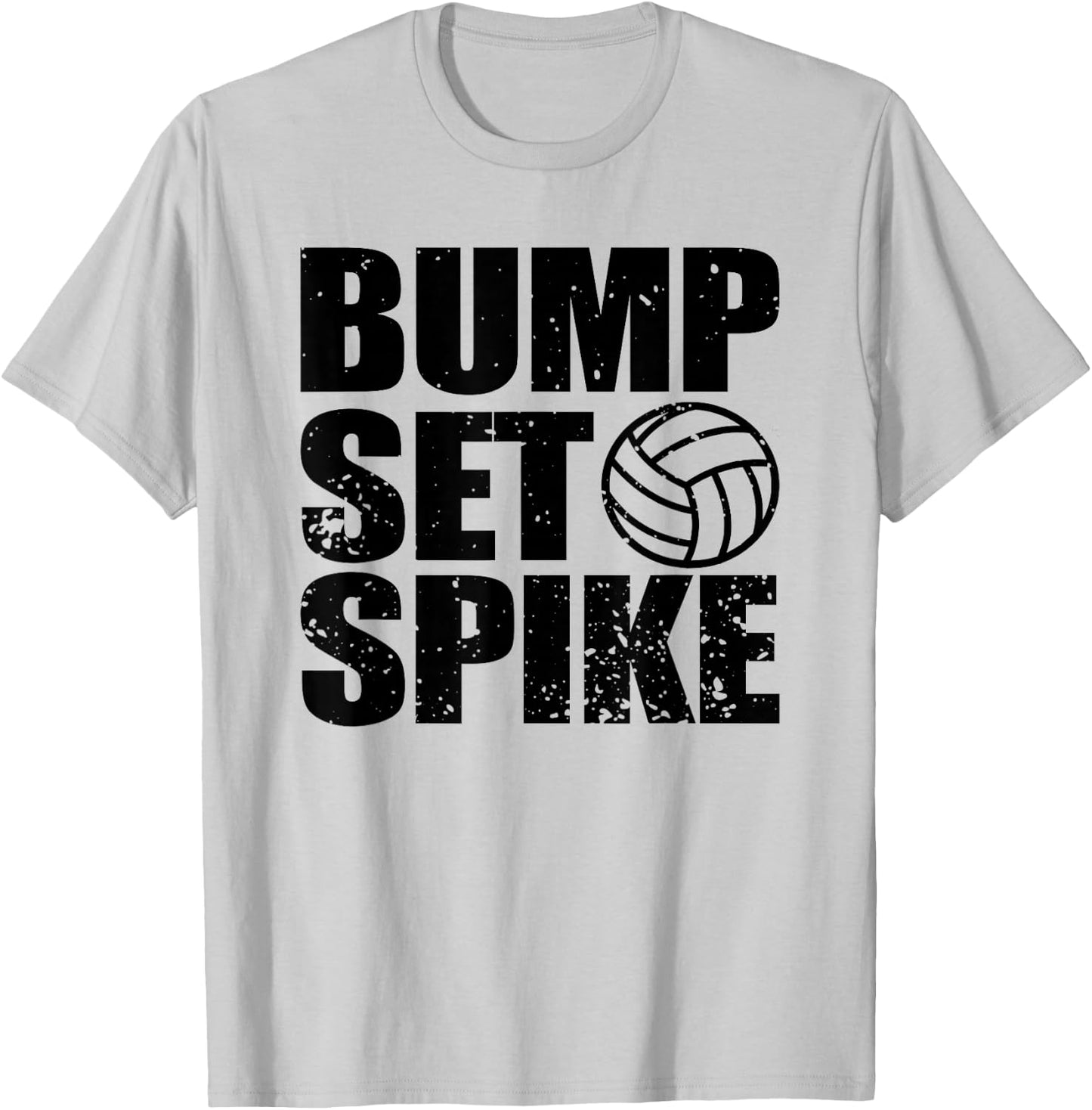 Funny Bump Set Spike Girls School Volleyball T-Shirt - T-Shirt | Ash