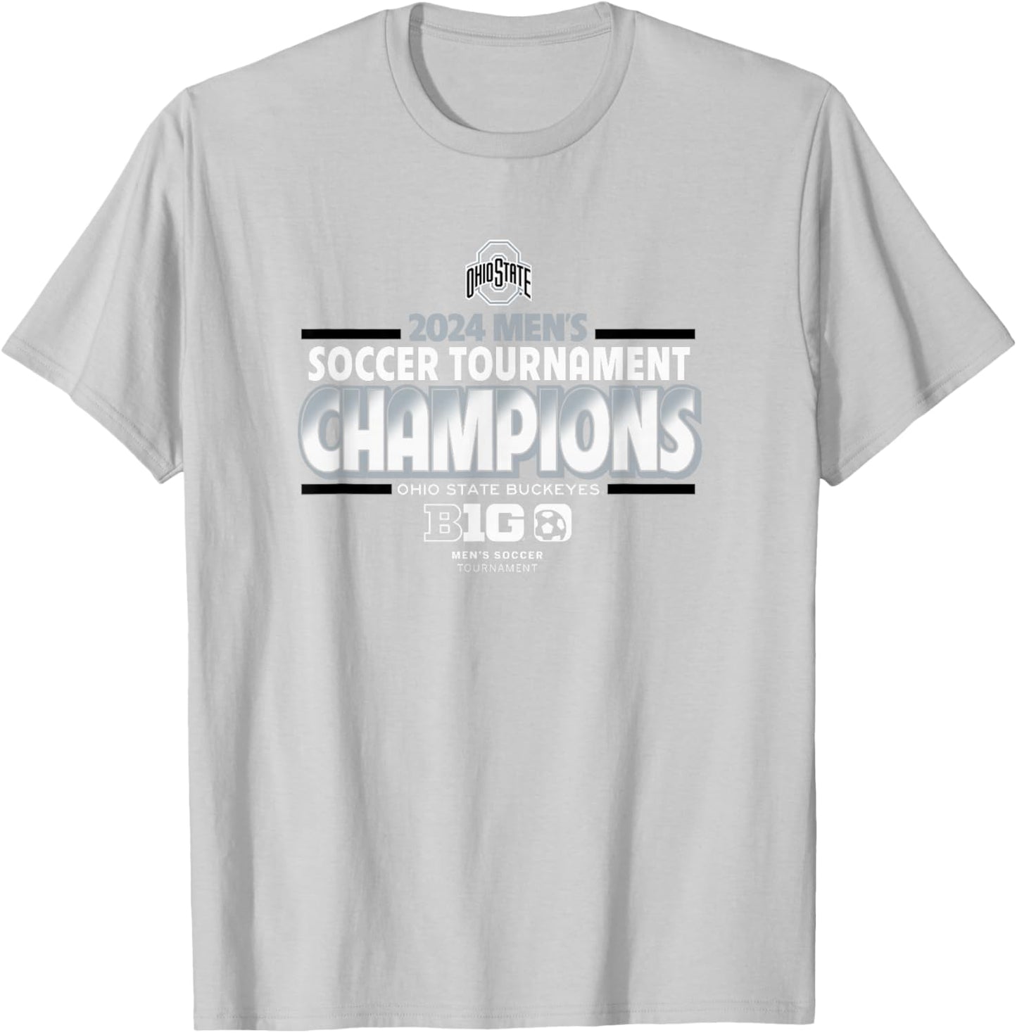Ohio State Buckeyes Big Ten Champs 2024 Men's Soccer Red T-Shirt - T-Shirt | Ash